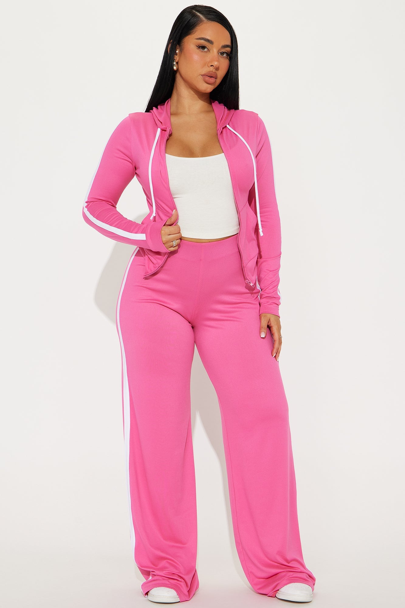 Tennis Courts Wide Leg Pant Set - Pink image 4