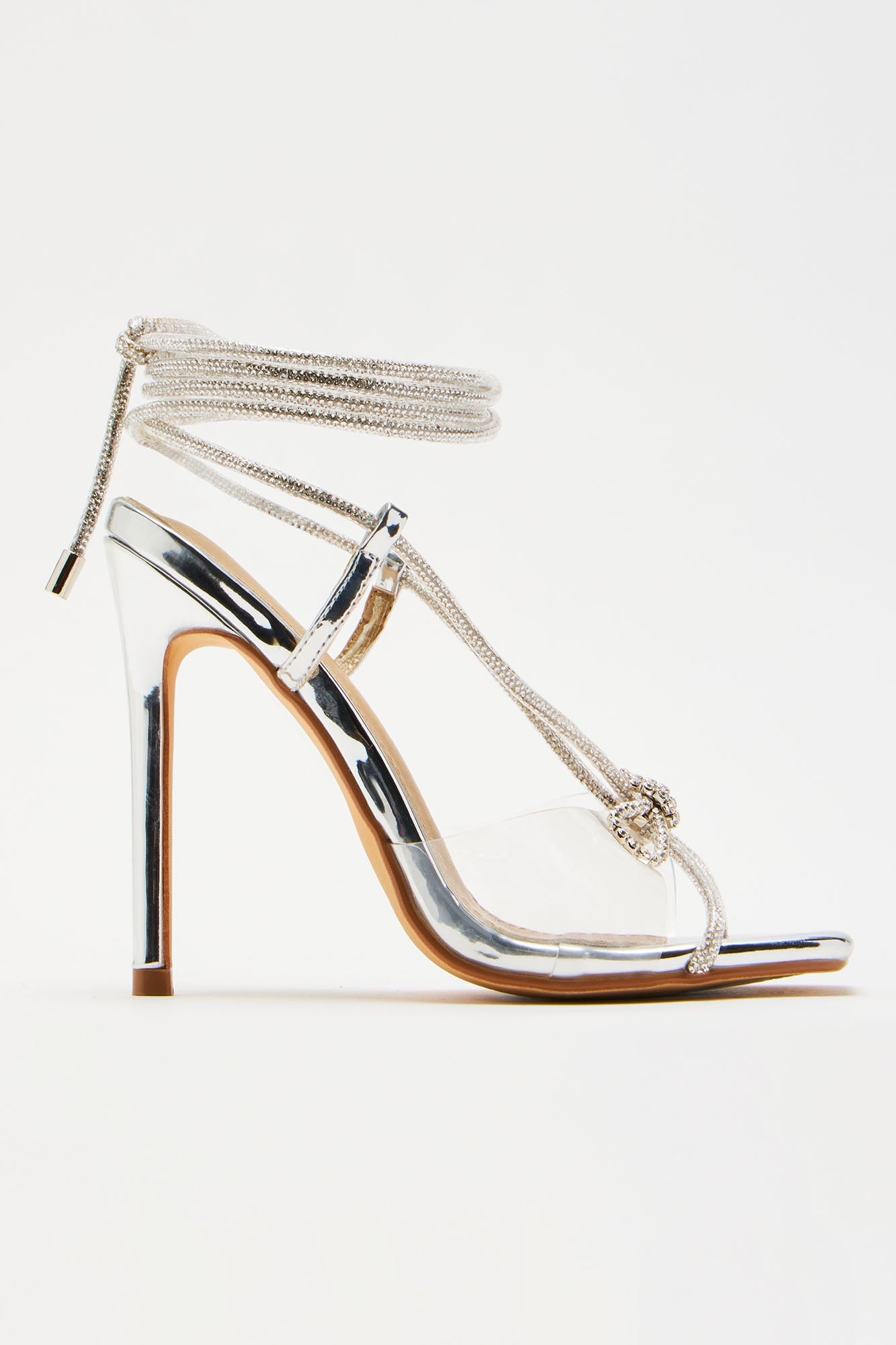 Stole The Show Wrap Up Heels - Silver image 2