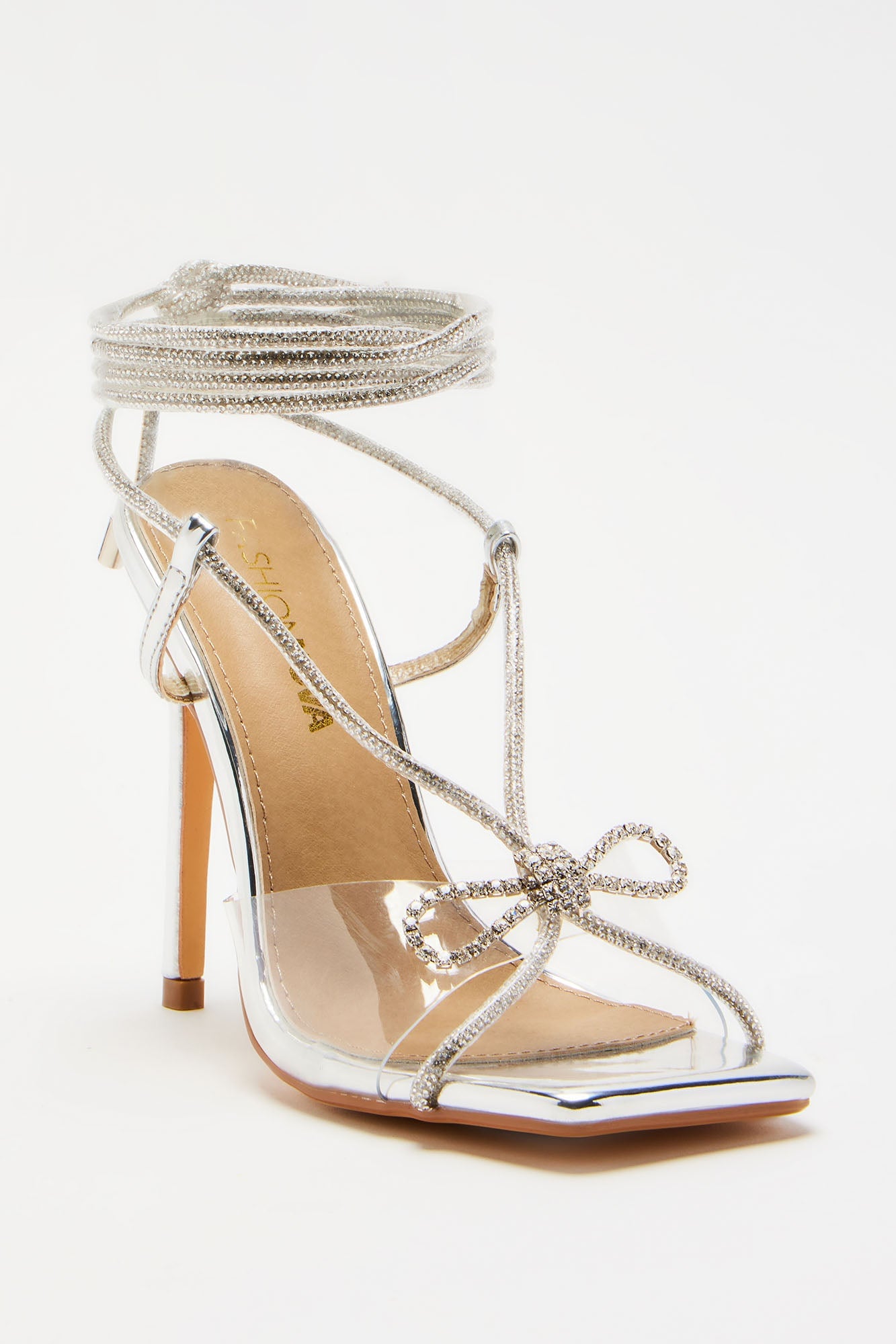 Stole The Show Wrap Up Heels - Silver image 3