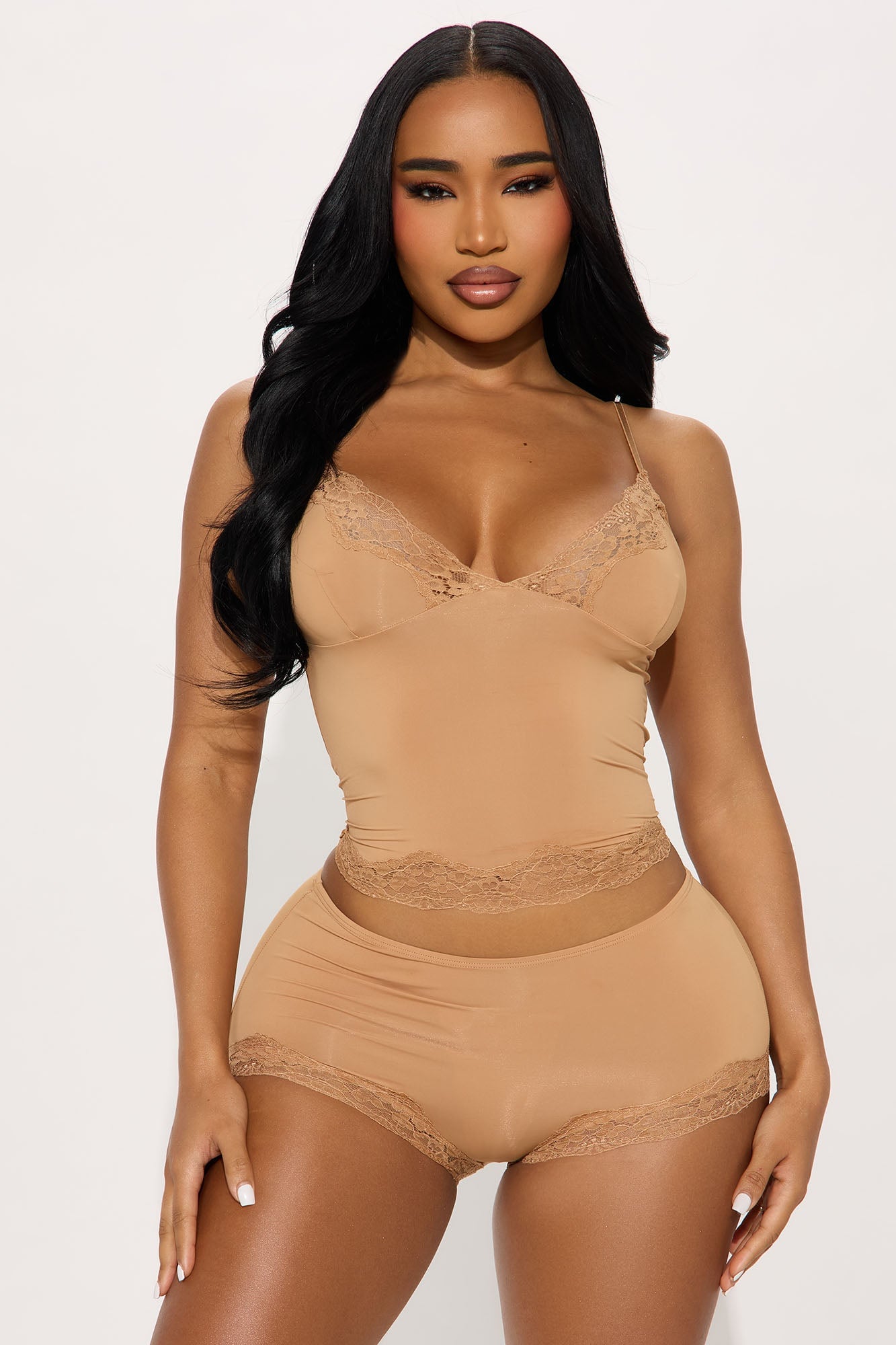 Sweet Dreams Tonight Cami Short Set - Brown image 4