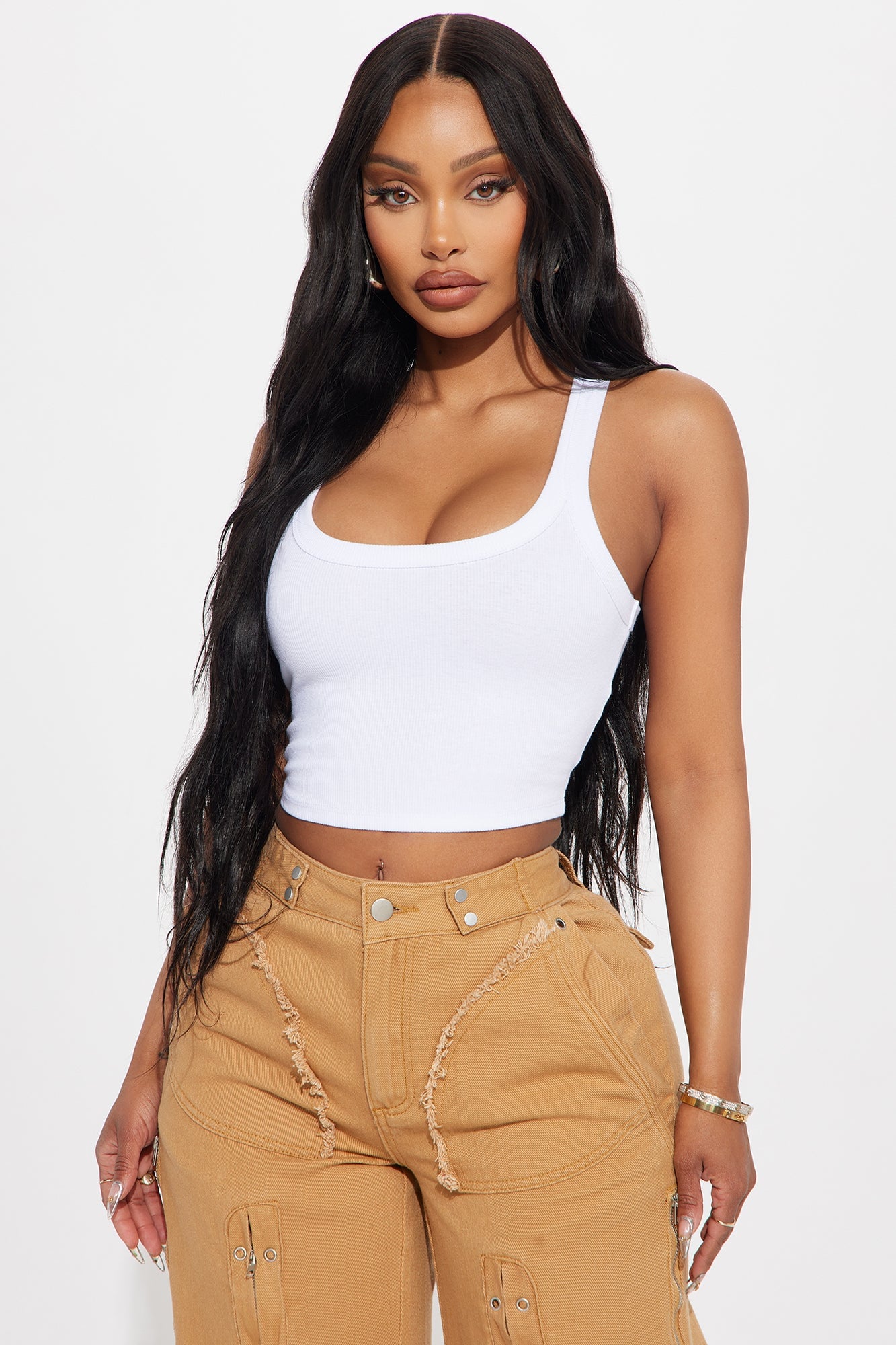 Teresa Scoop Neck Tank Top - White image 6