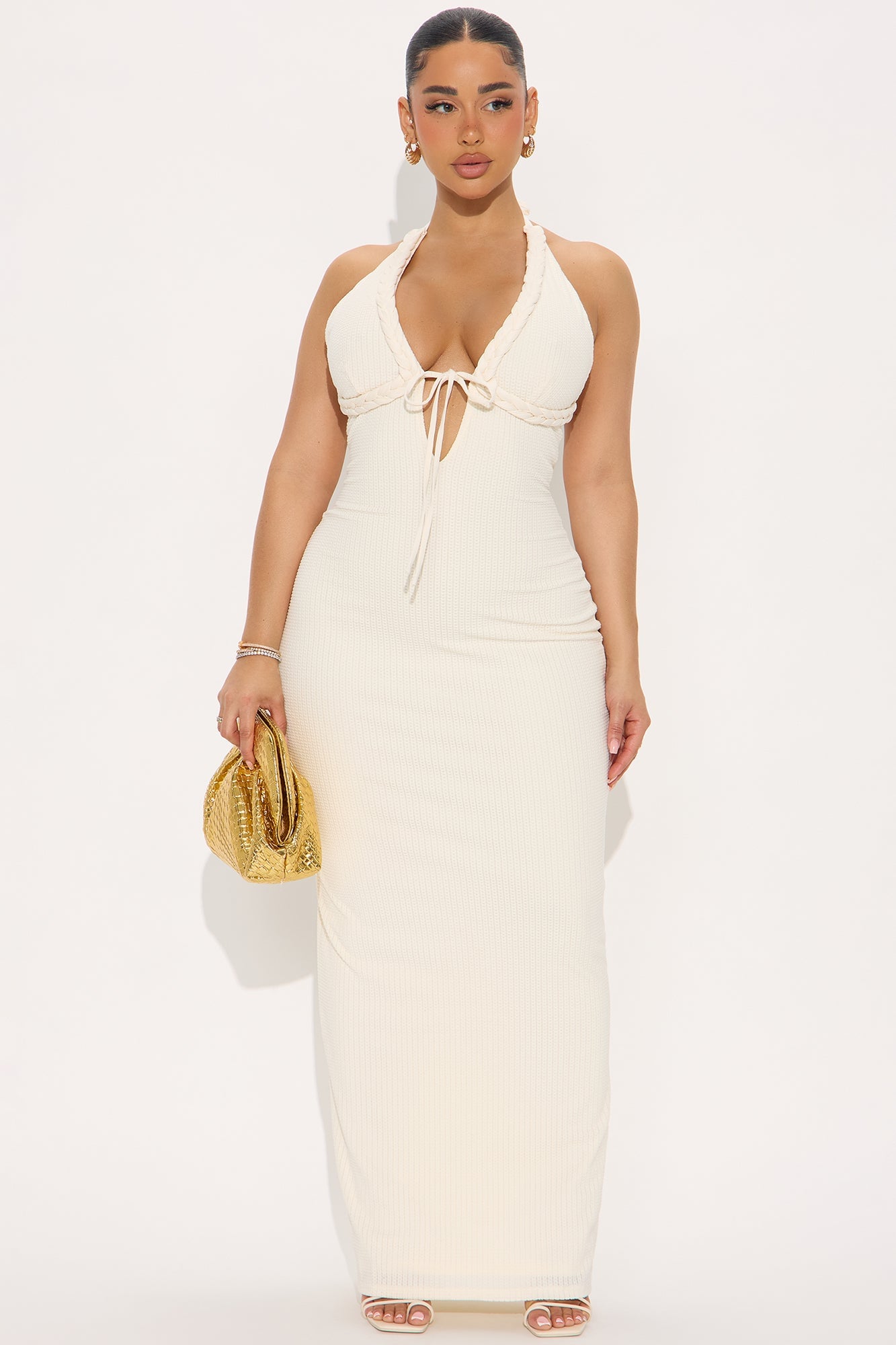 Take Me Back Textured Maxi Dress - Cream image 5