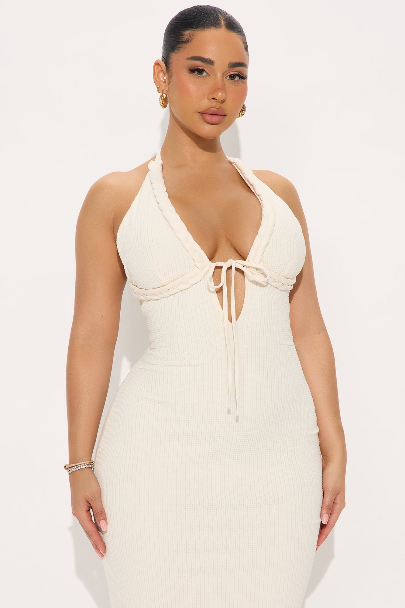 Take Me Back Textured Maxi Dress - Cream image 6