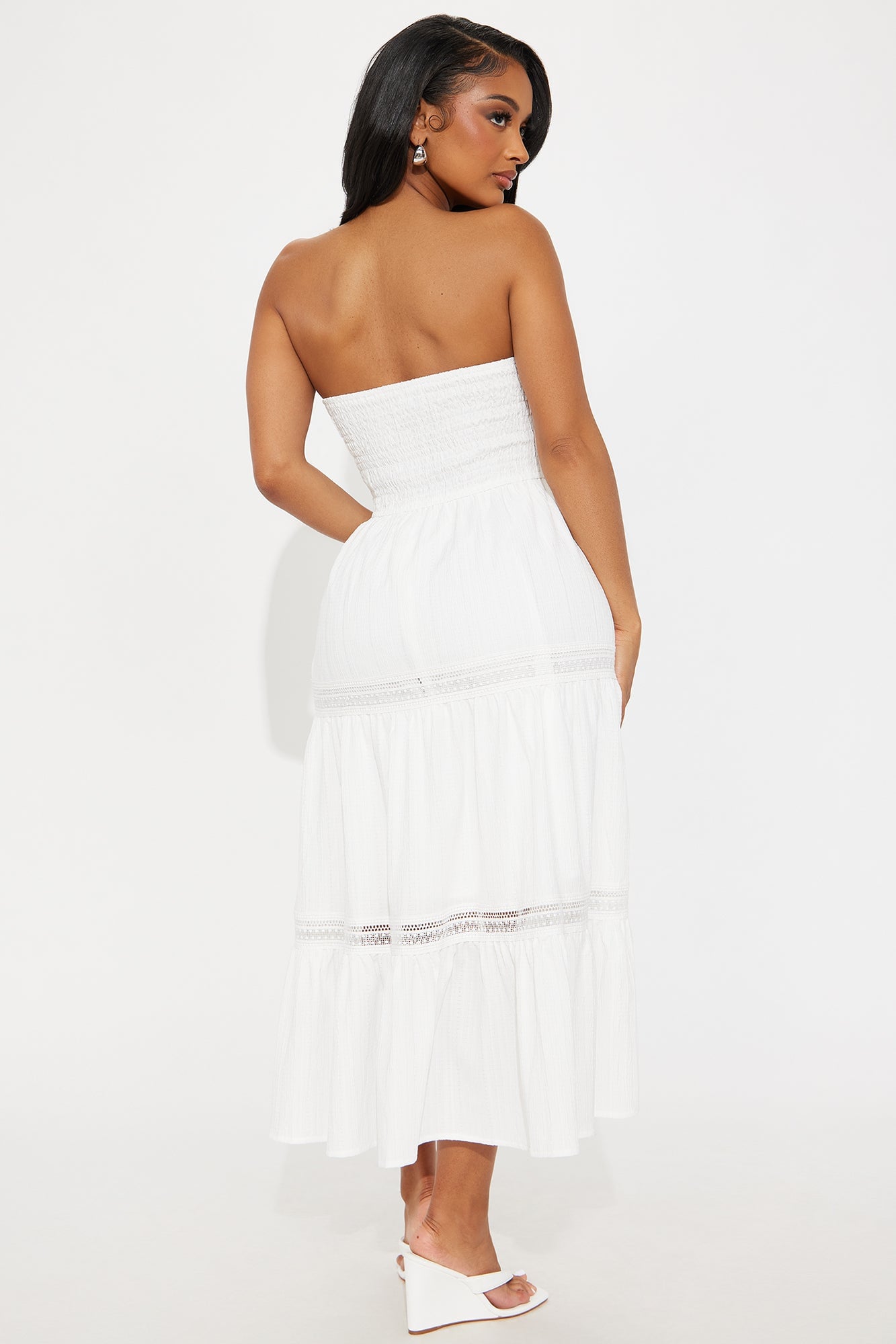 Tasmin Strapless Midi Dress - White image 6