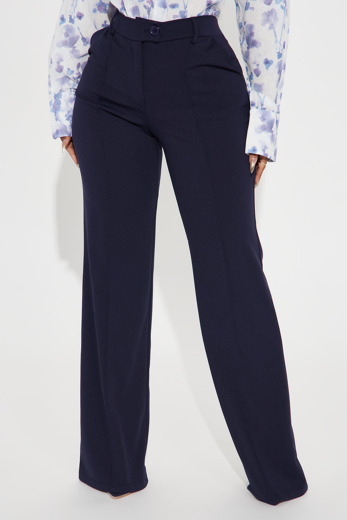 Heidi Wide Leg Trouser Pant - Navy image 5