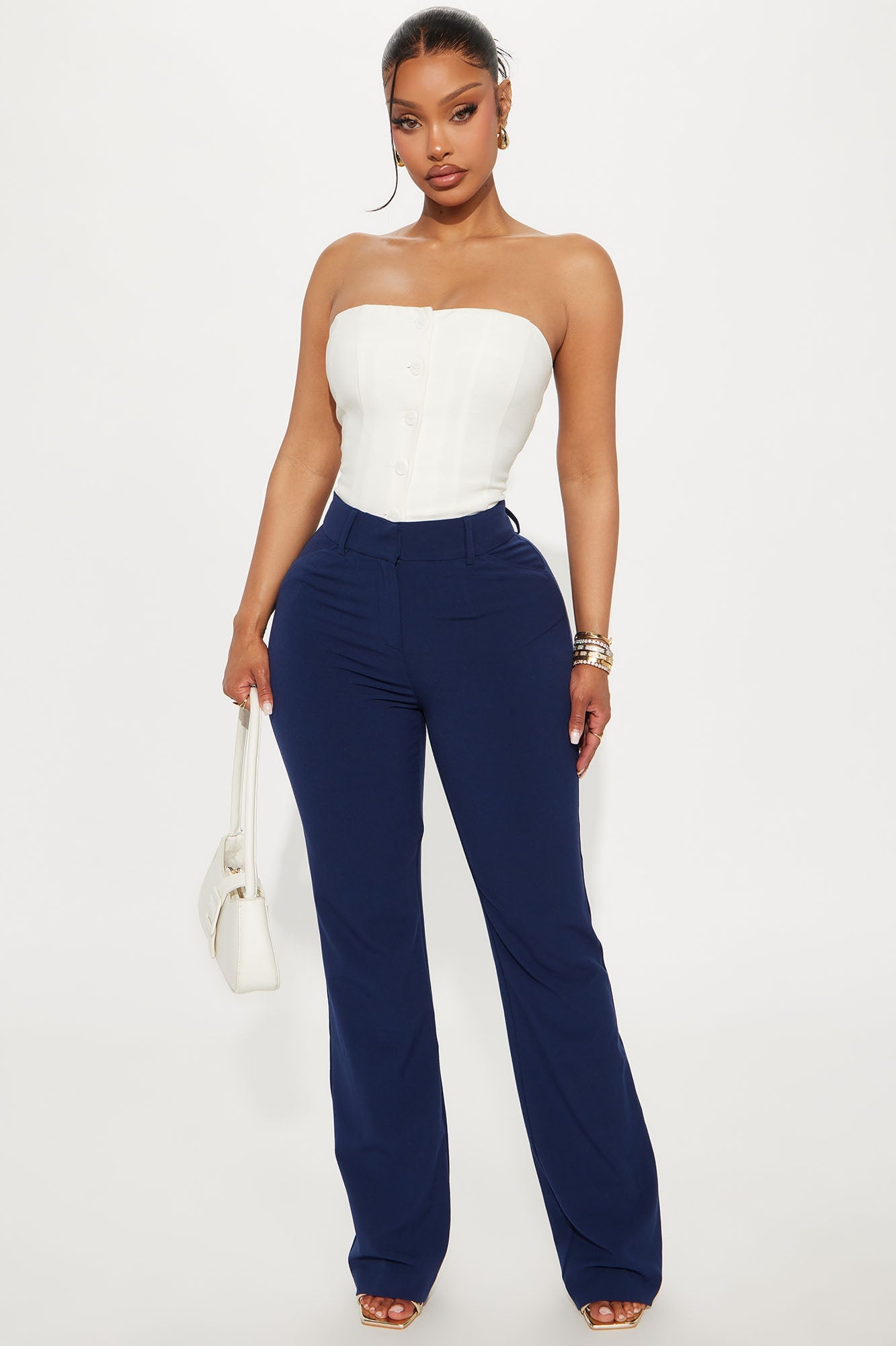 Tasha Dressy High Rise Pants - Navy image 4