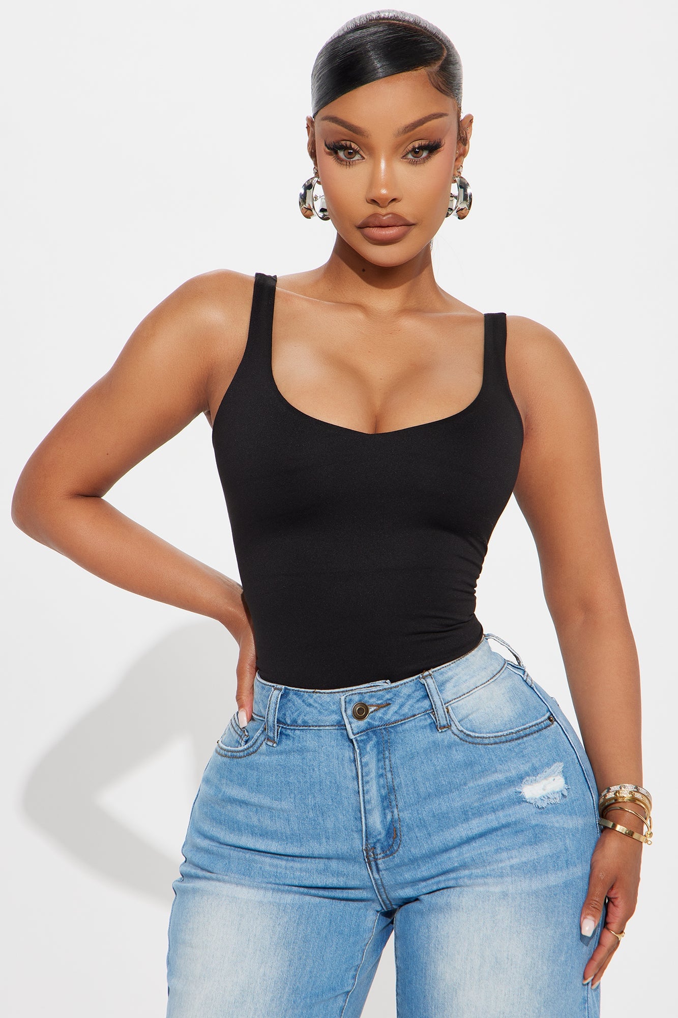 Quinn Double Lined Tank Top - Black image 5
