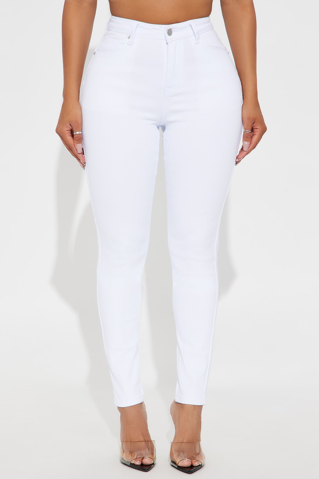 Tall Vibe Check Curvy Stretch Skinny Jeans - White image 5