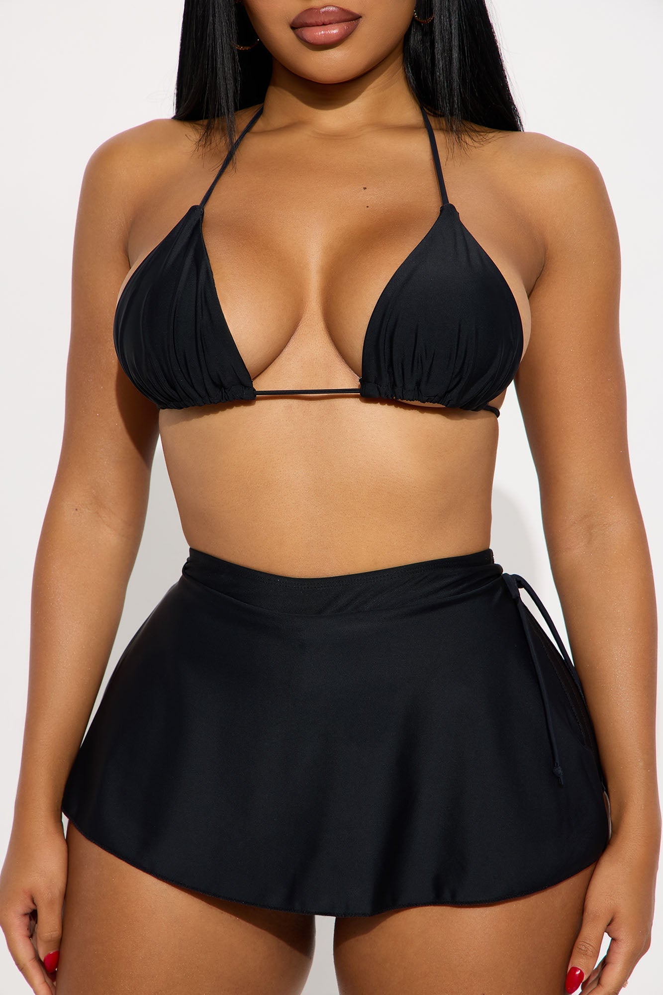 Summer Flirt Side Slit Skirtini 2 Piece Bikini - Black image 2