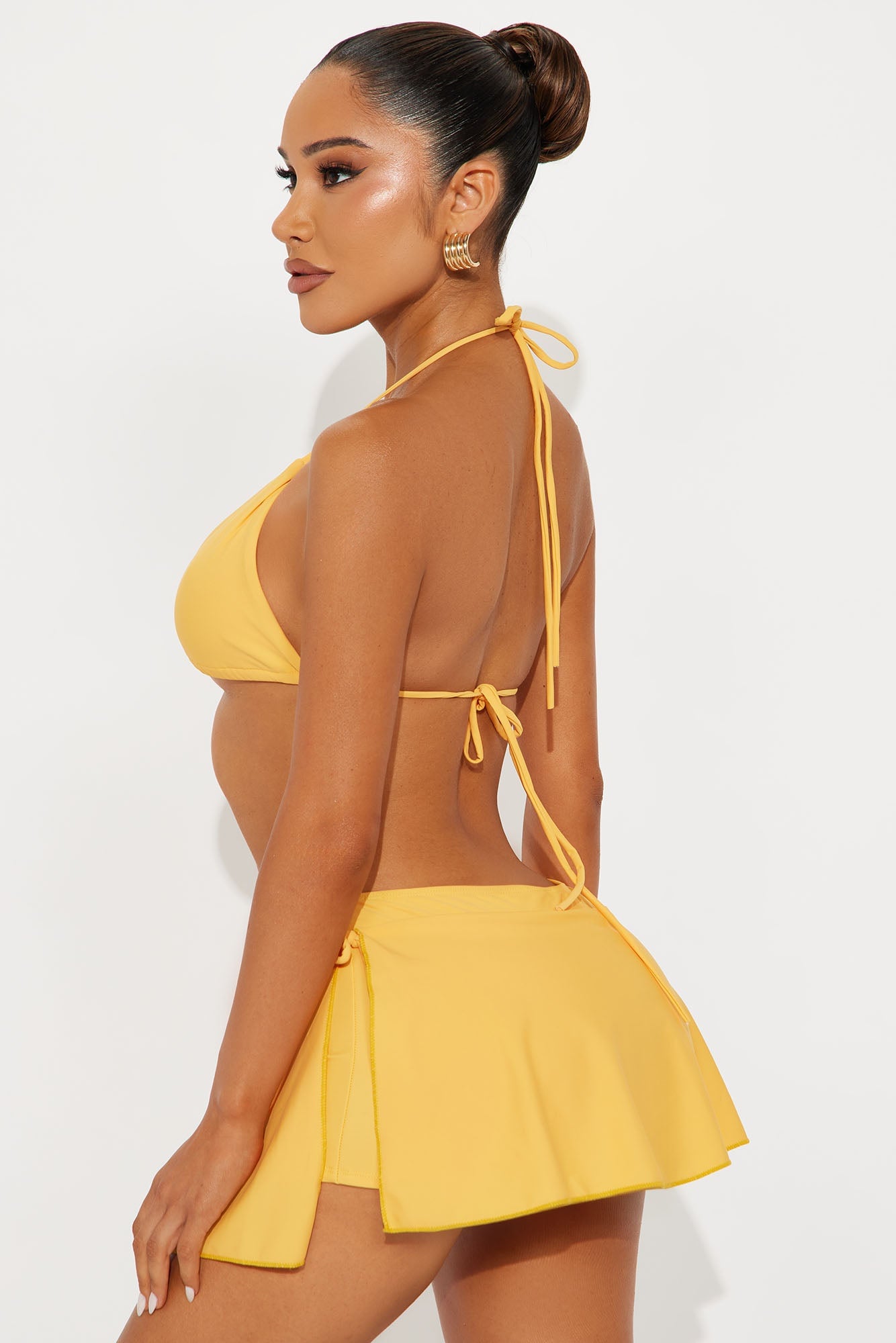 Summer Flirt Side Slit Skirtini 2 Piece Bikini - Yellow image 5