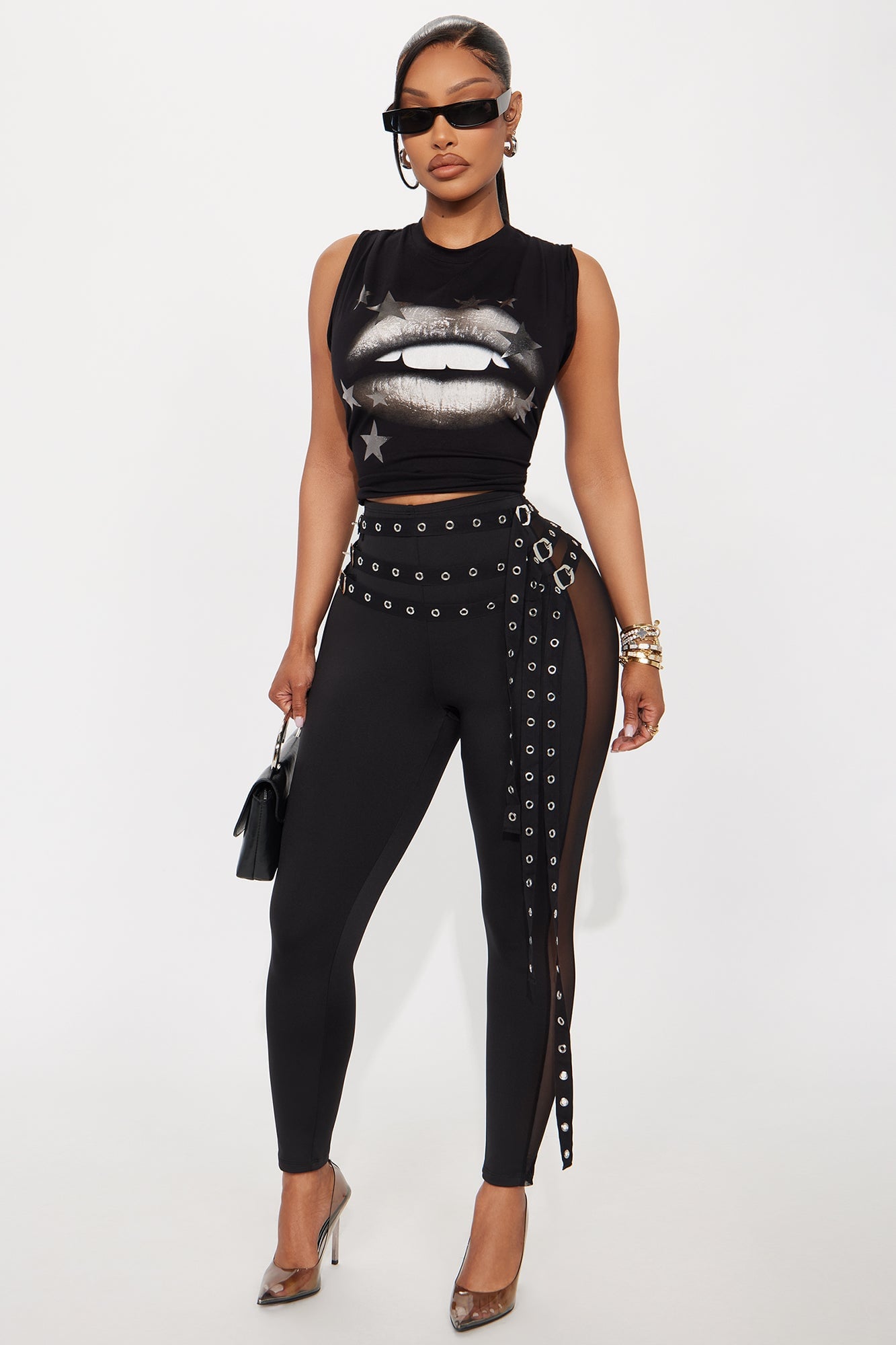 Star Shine Muscle Tee - Black image 6