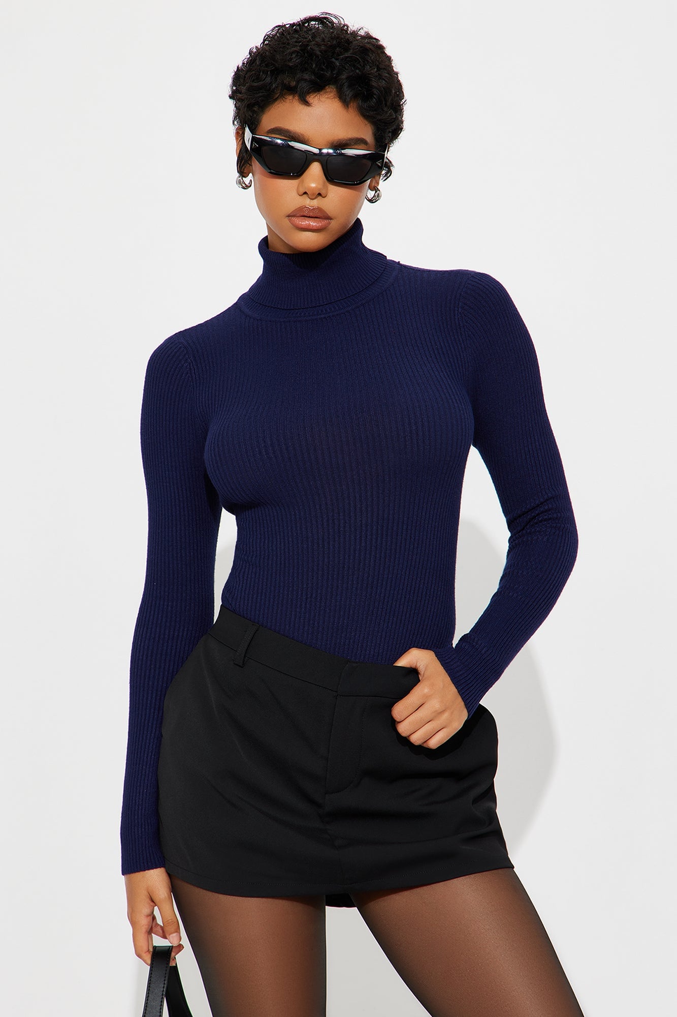Tara Turtle Neck Sweater - Navy image 4