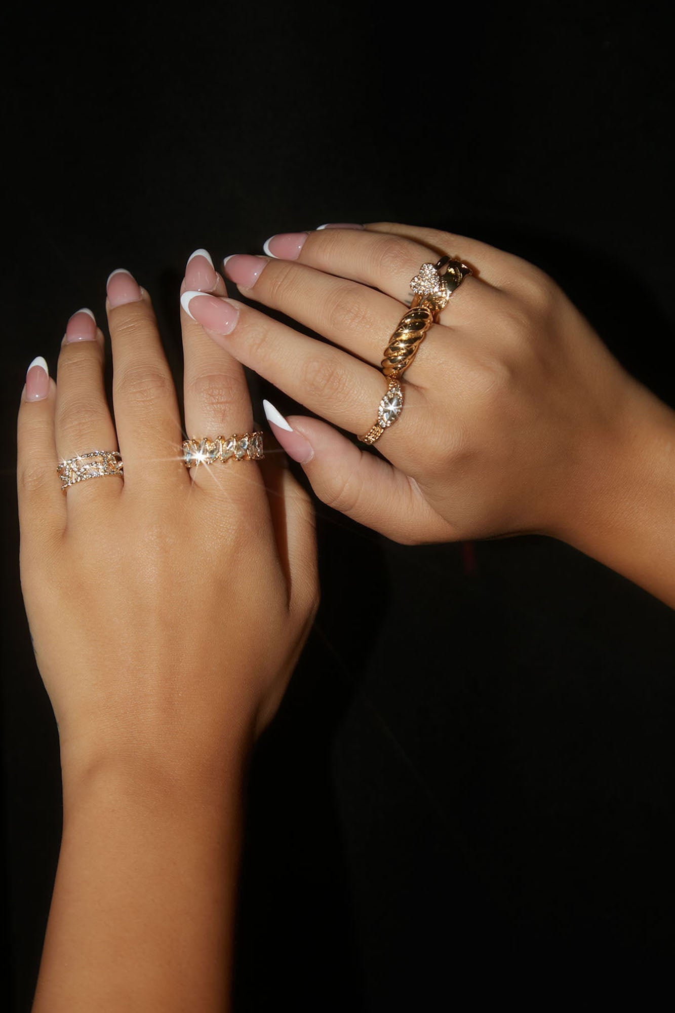 Side By Side 6 Piece Ring Set - Gold image 1