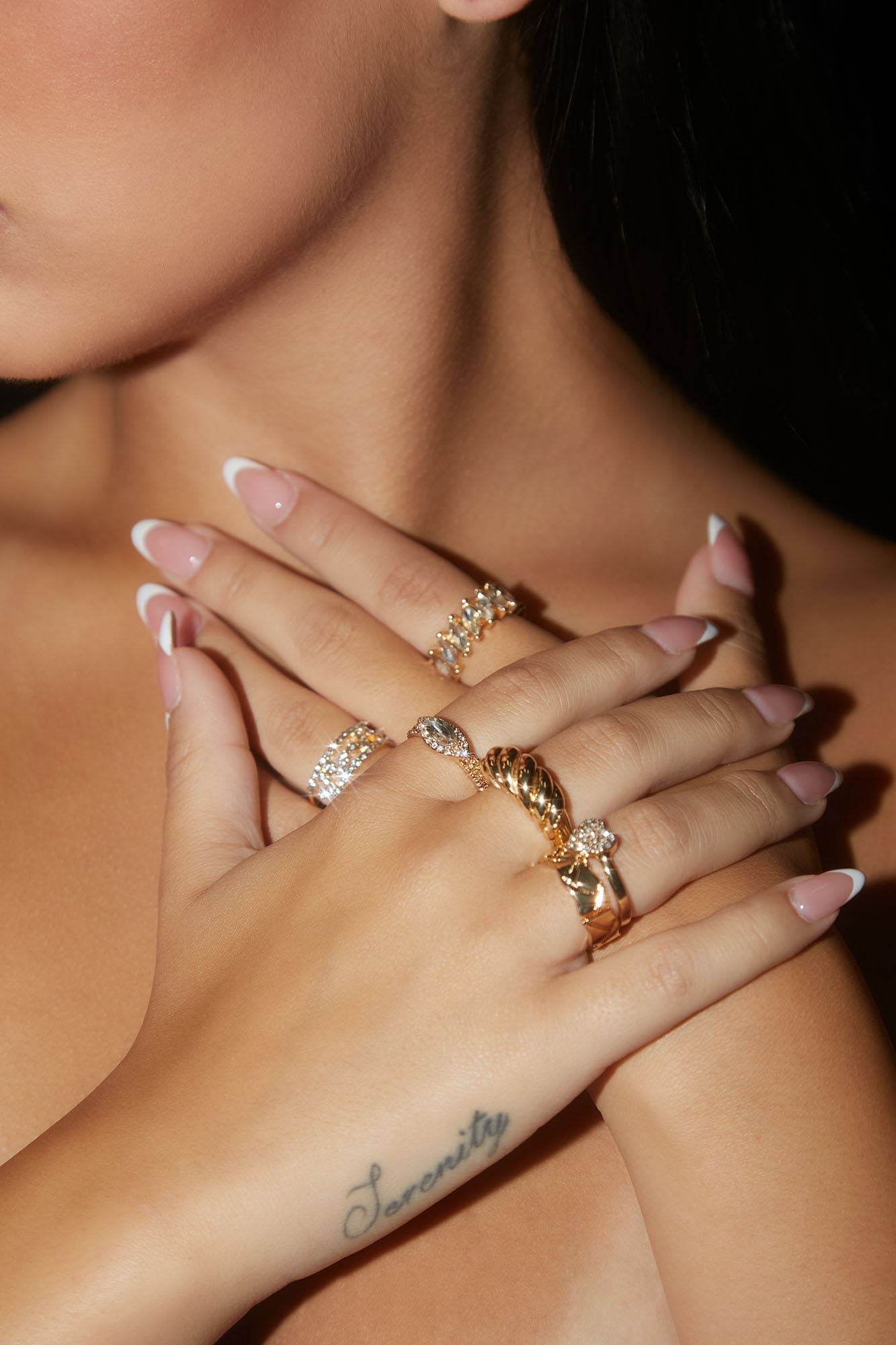 Side By Side 6 Piece Ring Set - Gold image 2
