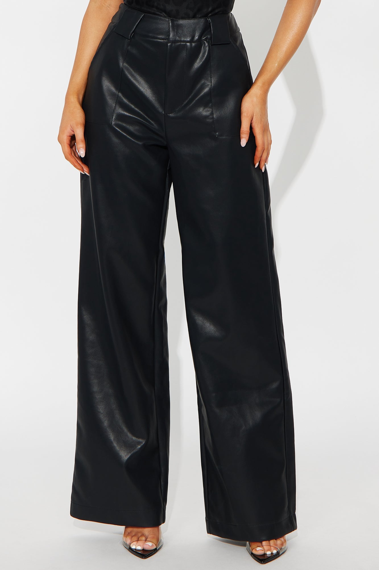Tailored For You Faux Leather Pant - Black image 5