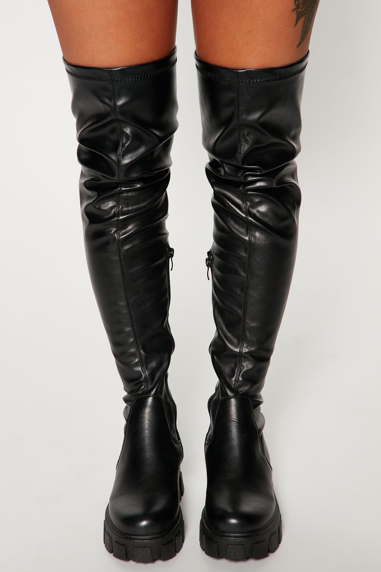 Play It Off Over The Knee Boots - Black image 2