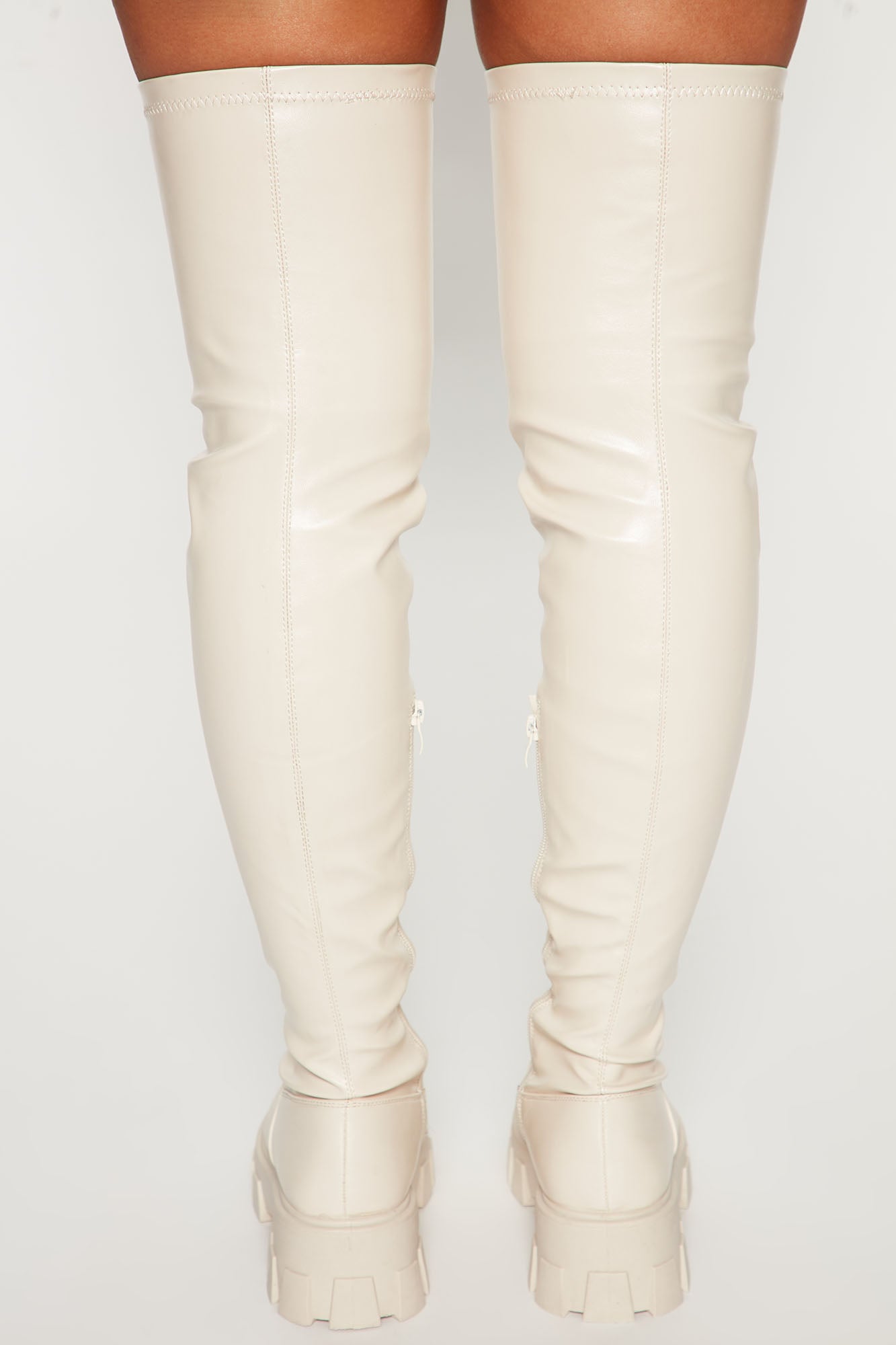 Play It Off Over The Knee Boots - Cream image 4