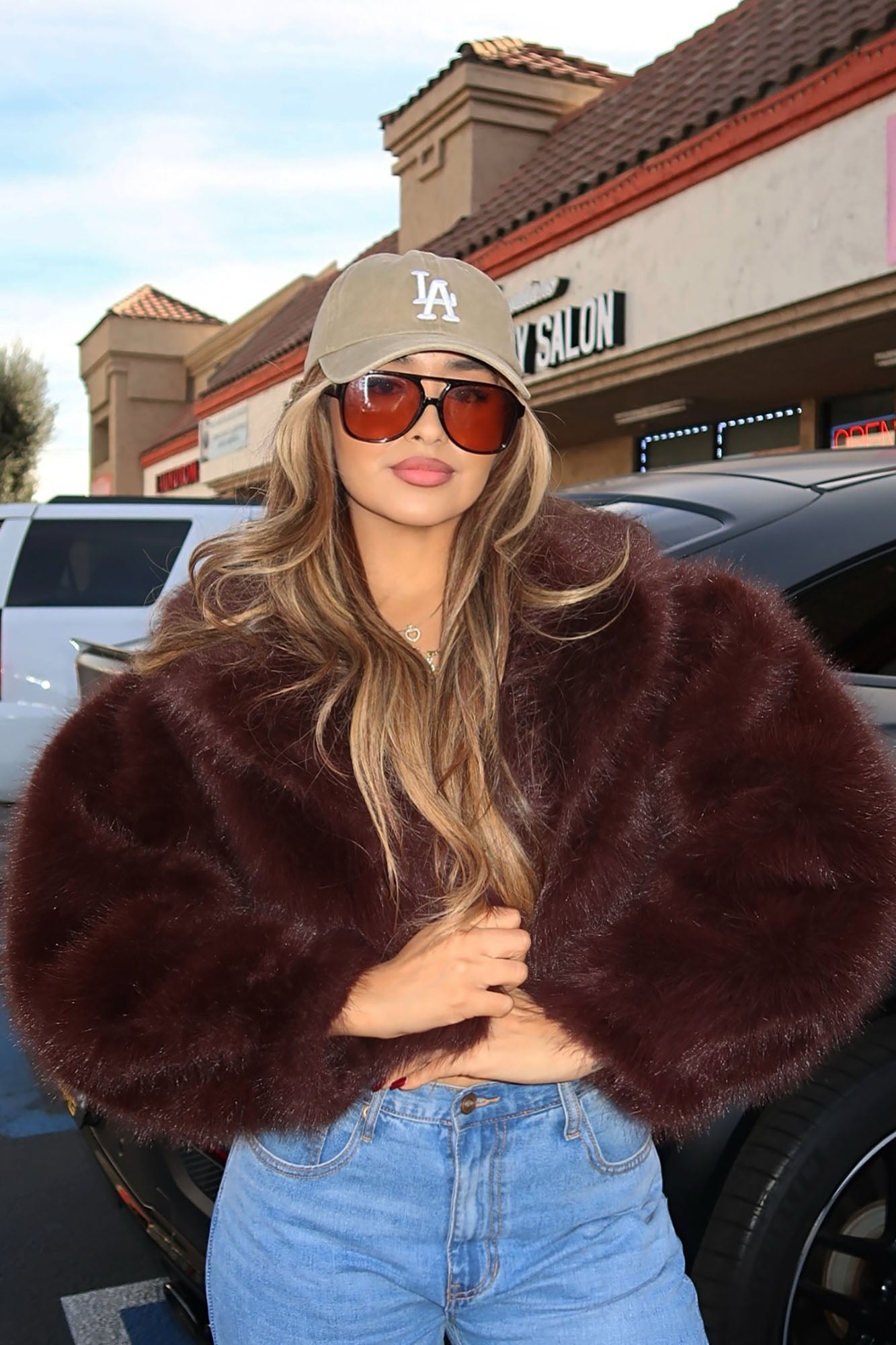 That's Luxe Faux Fur Coat - Chocolate image 8