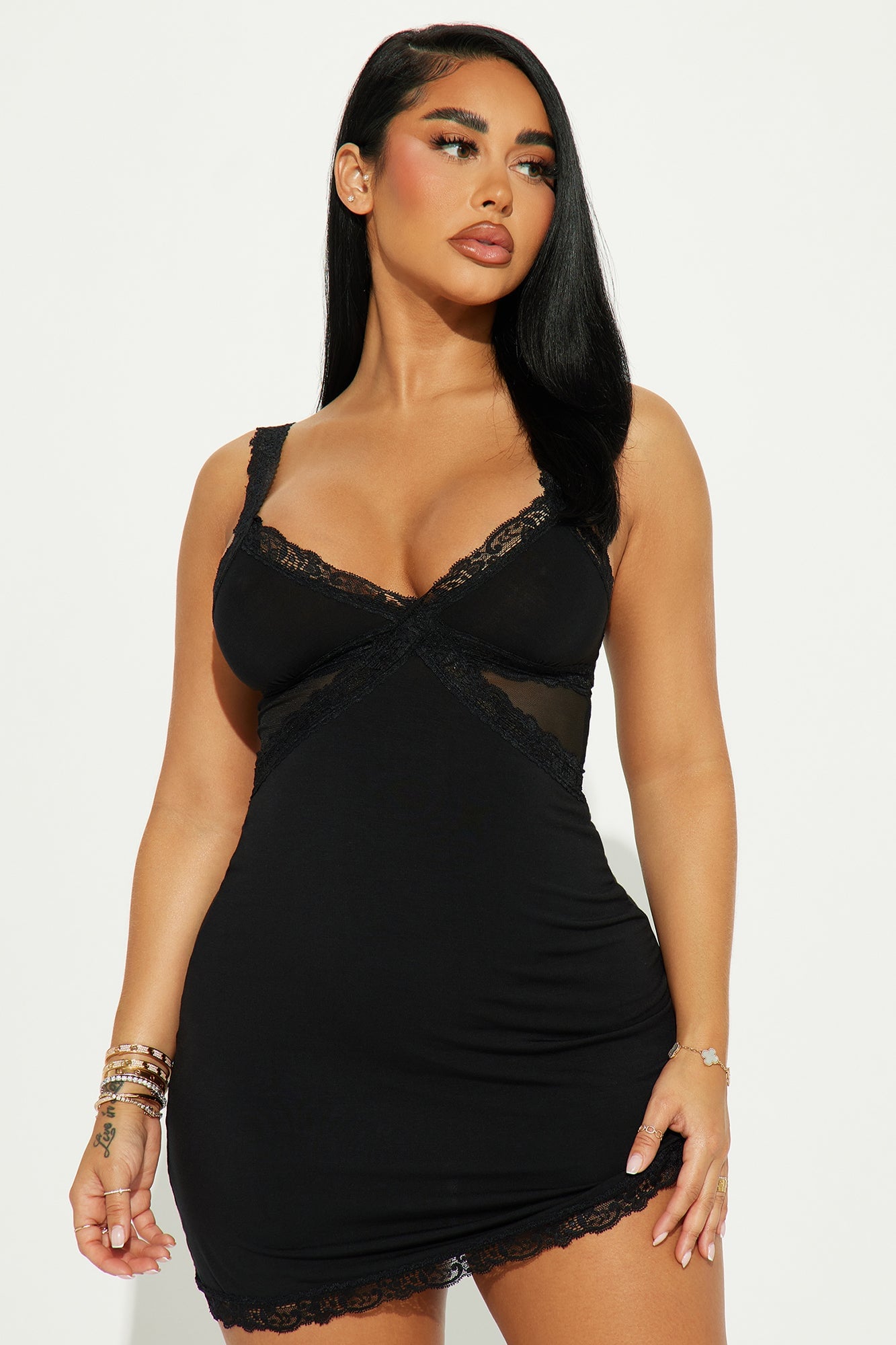 Sultry And Sweet Sleep Cami Dress - Black image 4