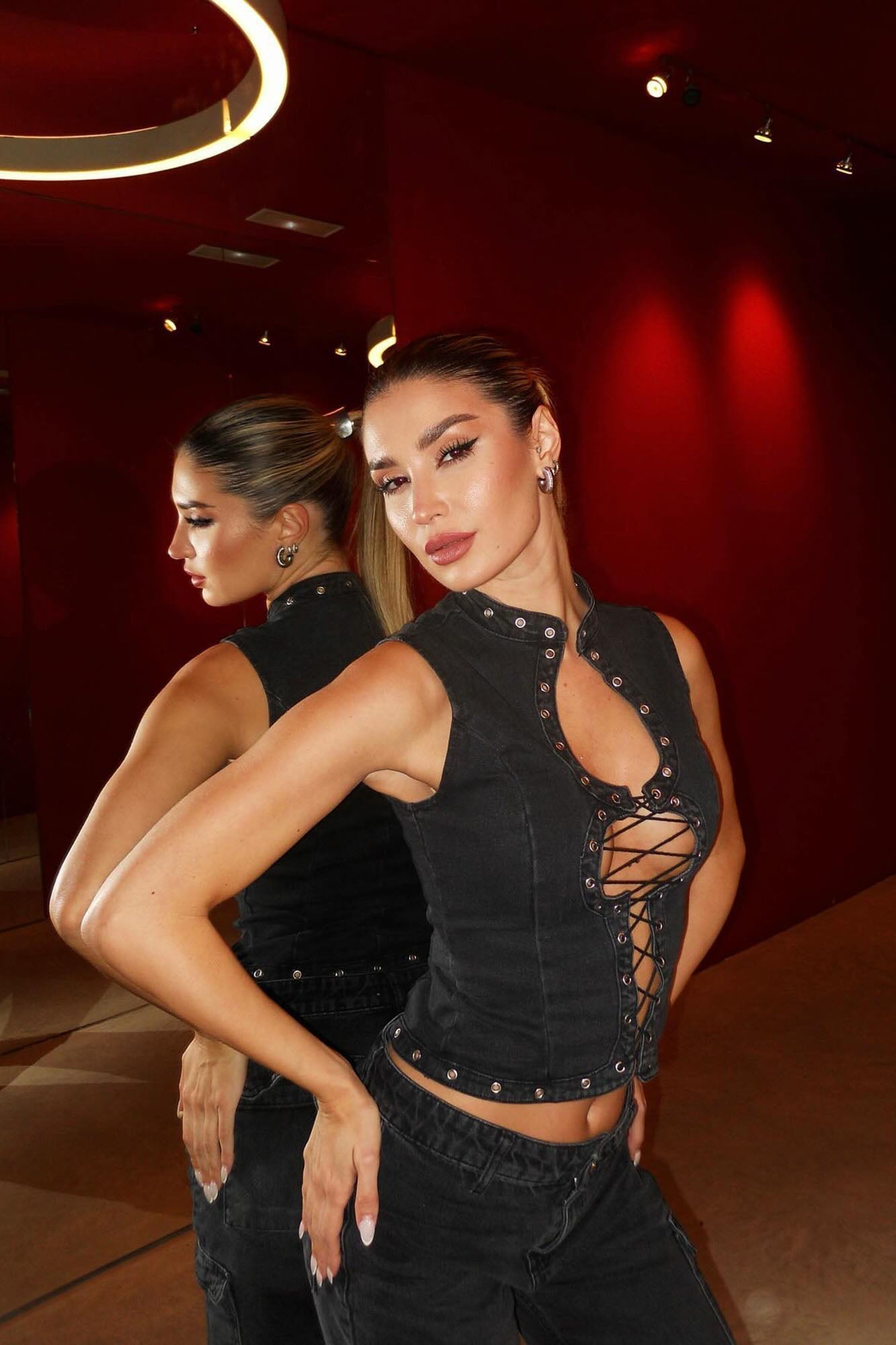 That Girl Denim Top - Black image 4