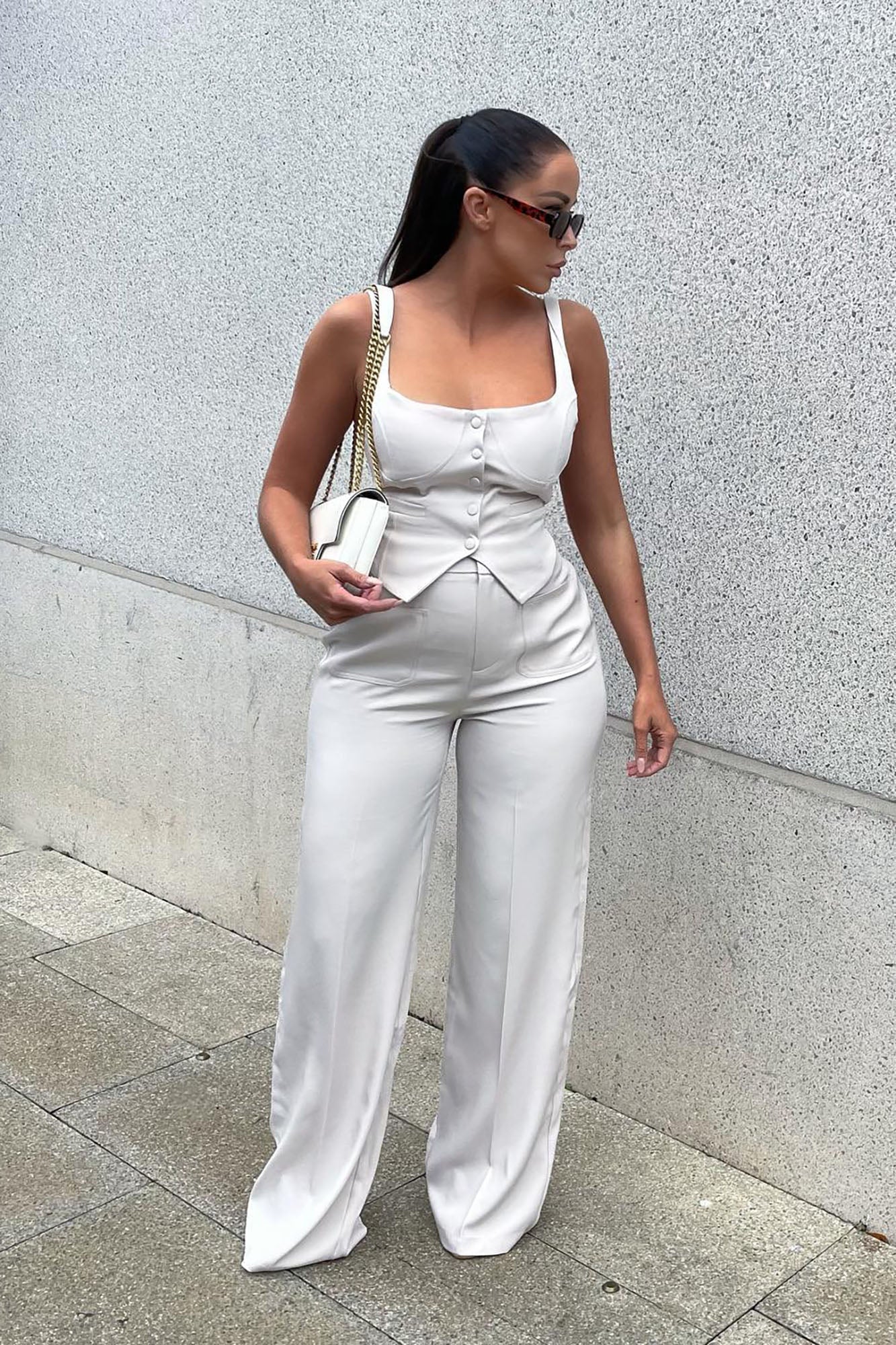 That Girl Vest Pant Set - Cream image 7