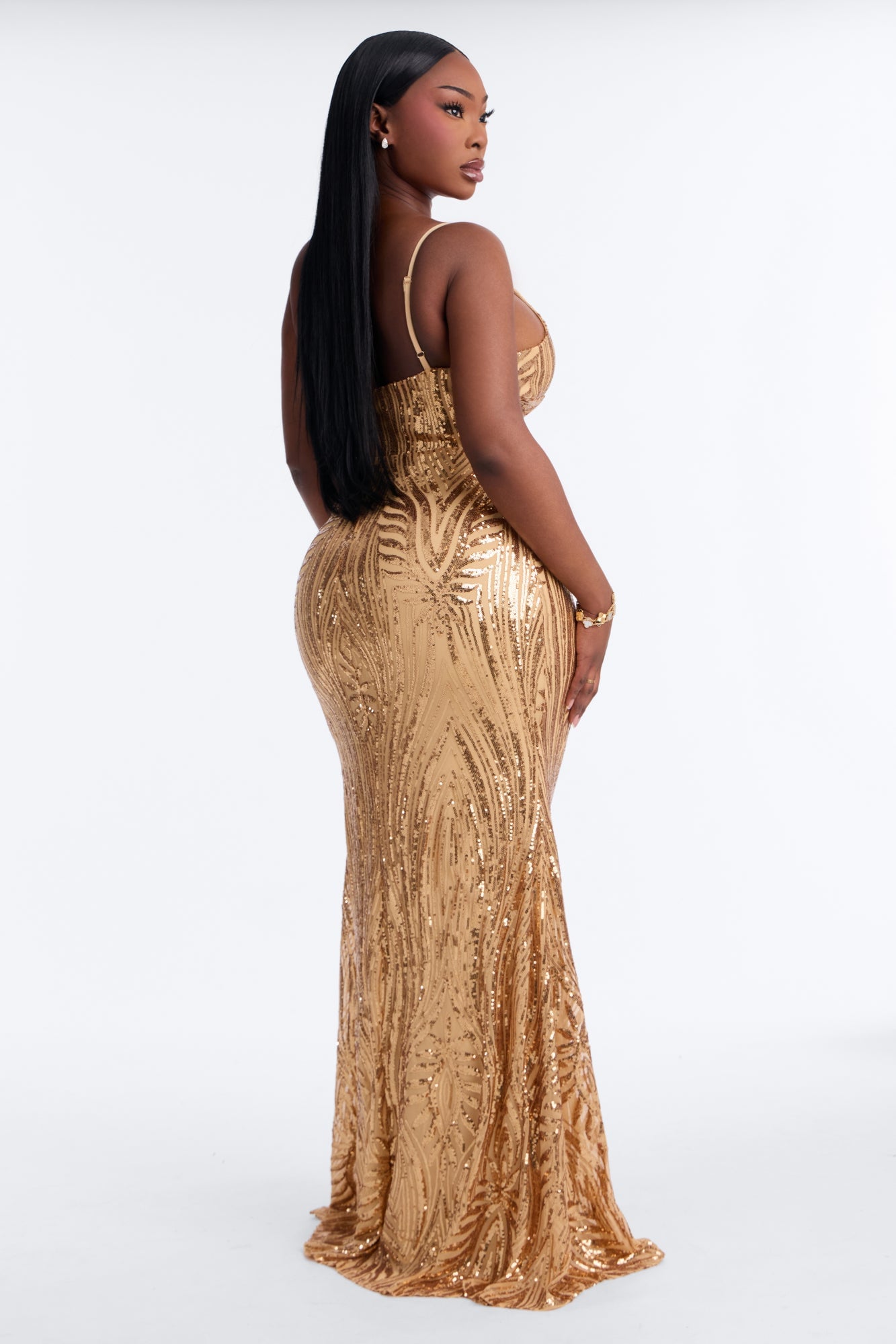 Tayla Sequin Maxi Dress - Gold image 4