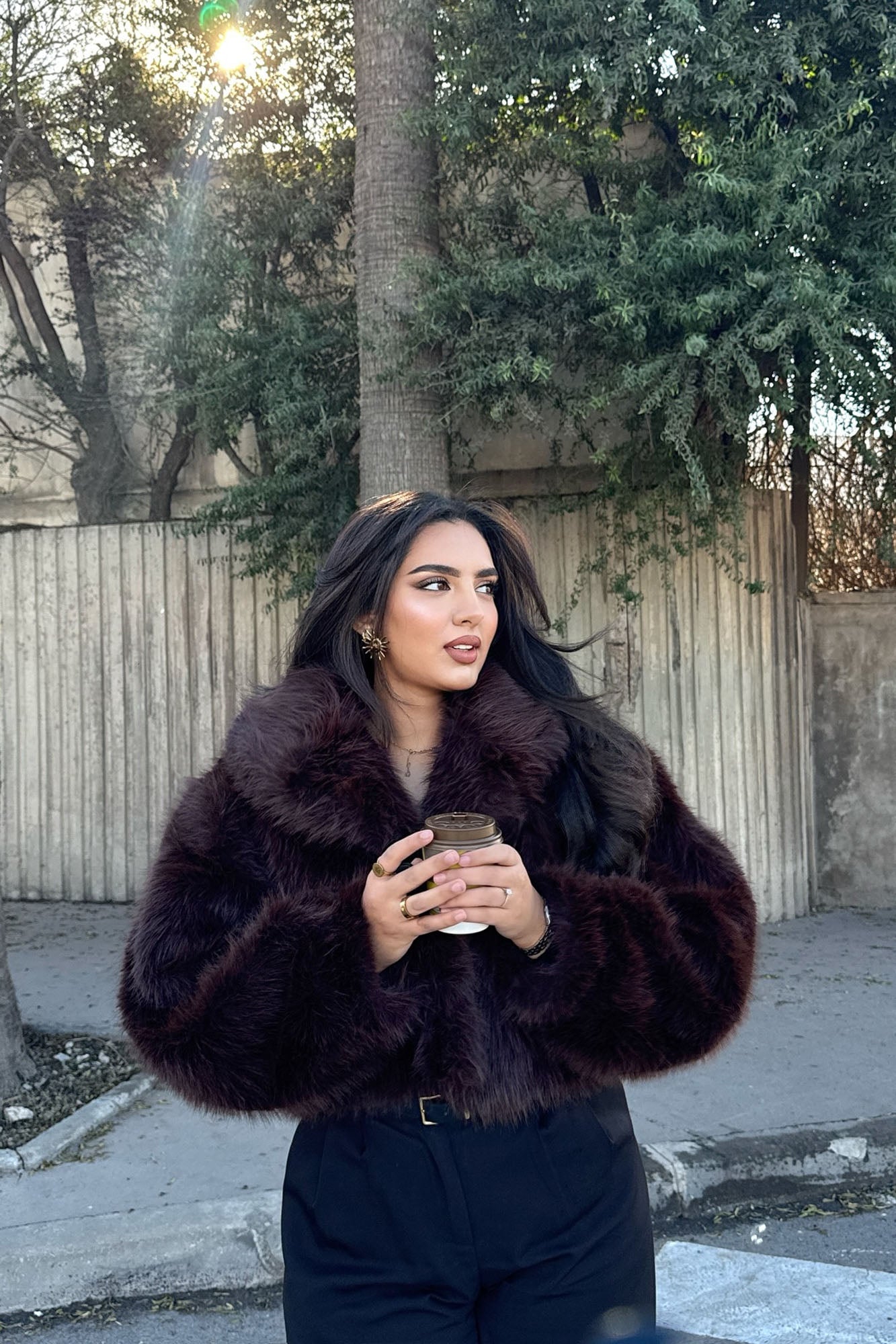 That's Luxe Faux Fur Coat - Chocolate image 6