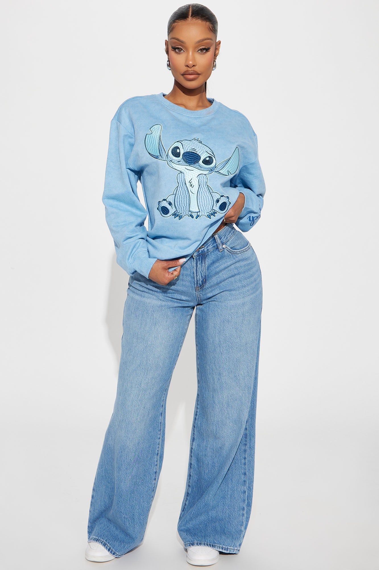 Stitch Crew Neck Sweatshirt - Blue image 2