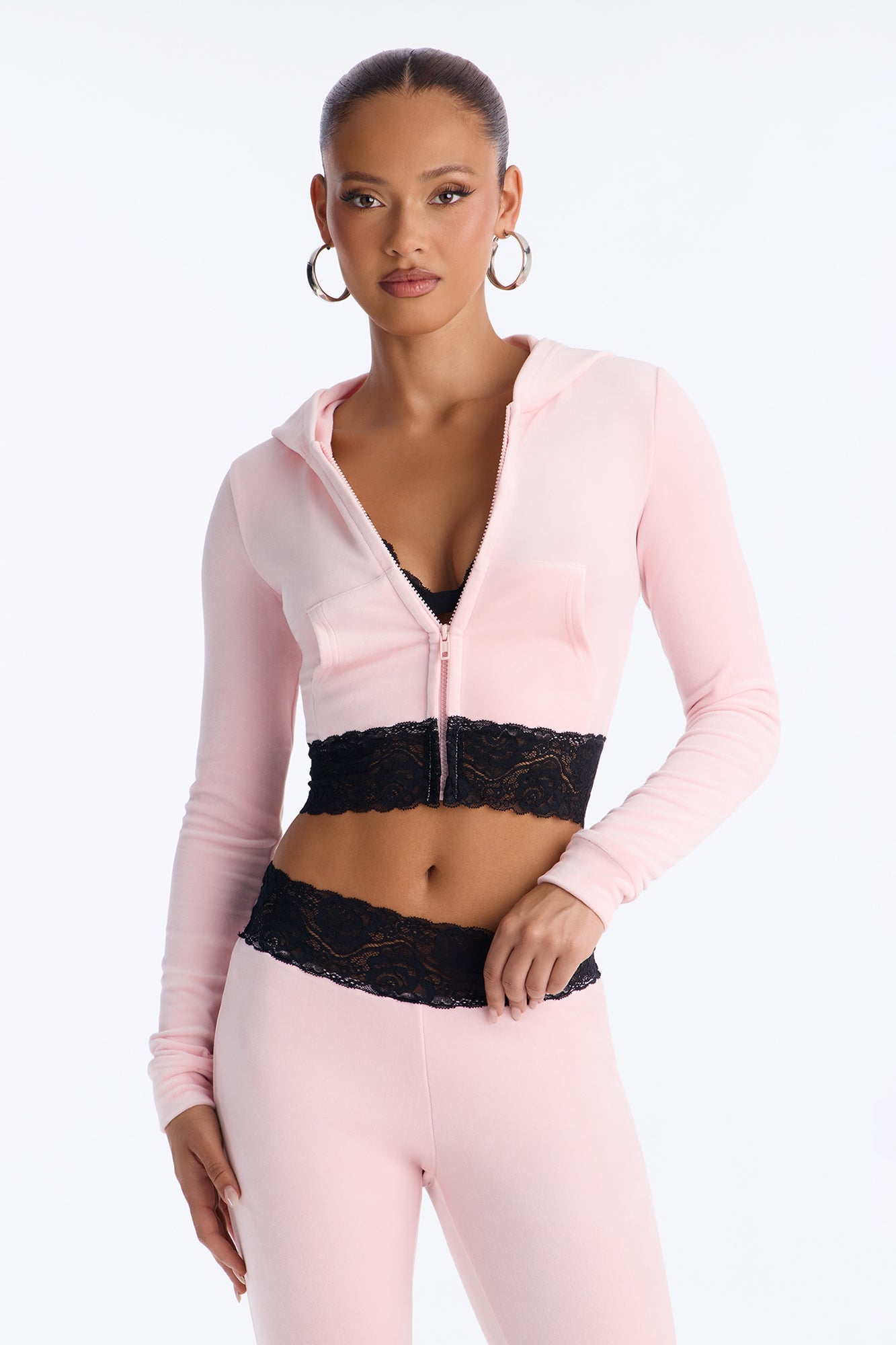 Sugar Rush Velour Pant Set - Light Pink image 2