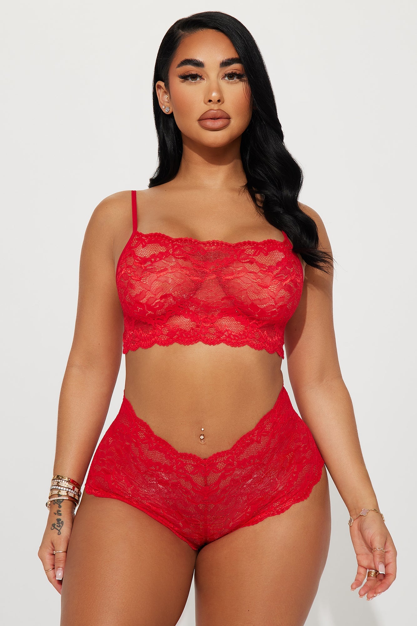 Sultry Moments Lace 2 Piece Set - Red image 4