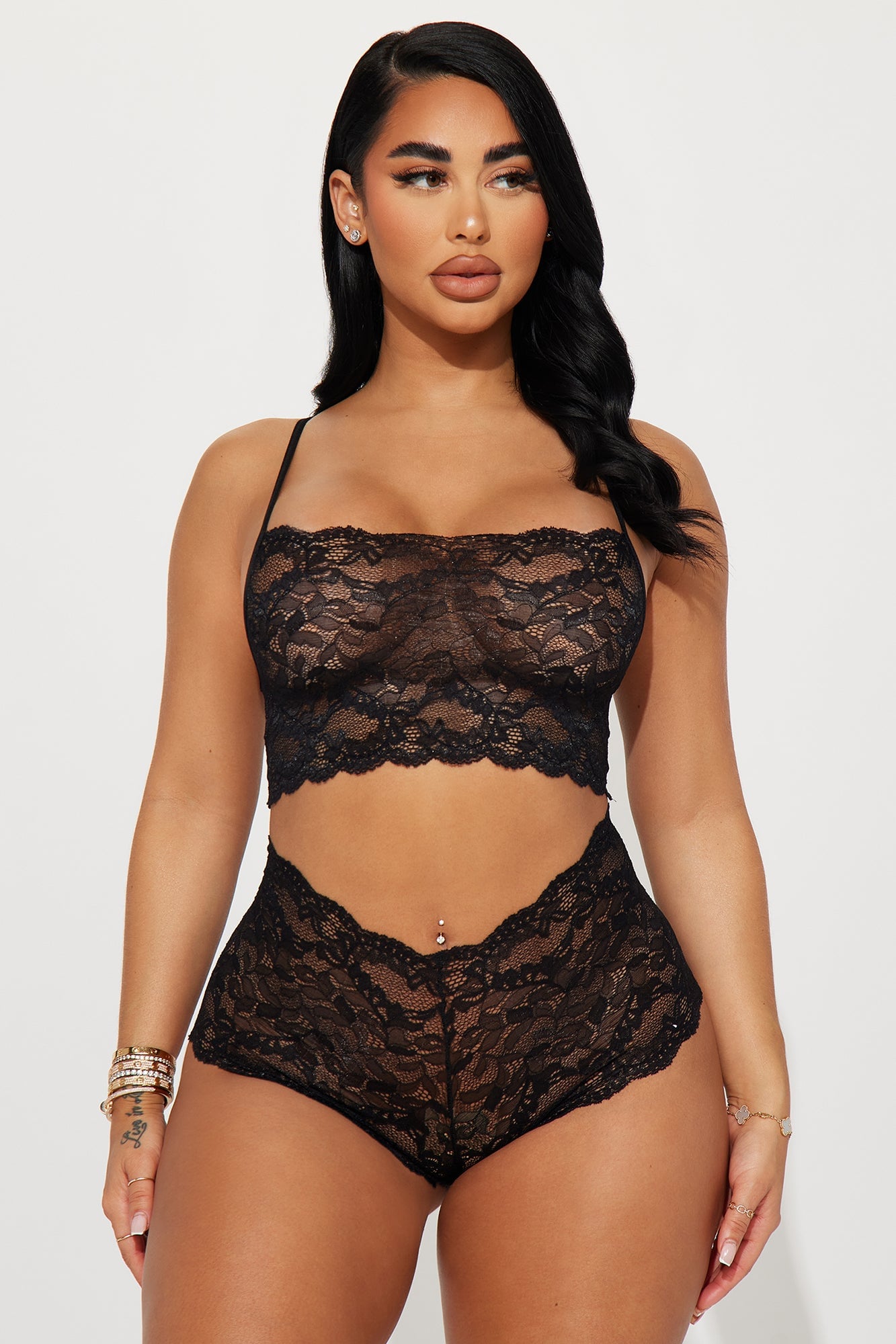 Sultry Moments Lace 2 Piece Set - Black image 4