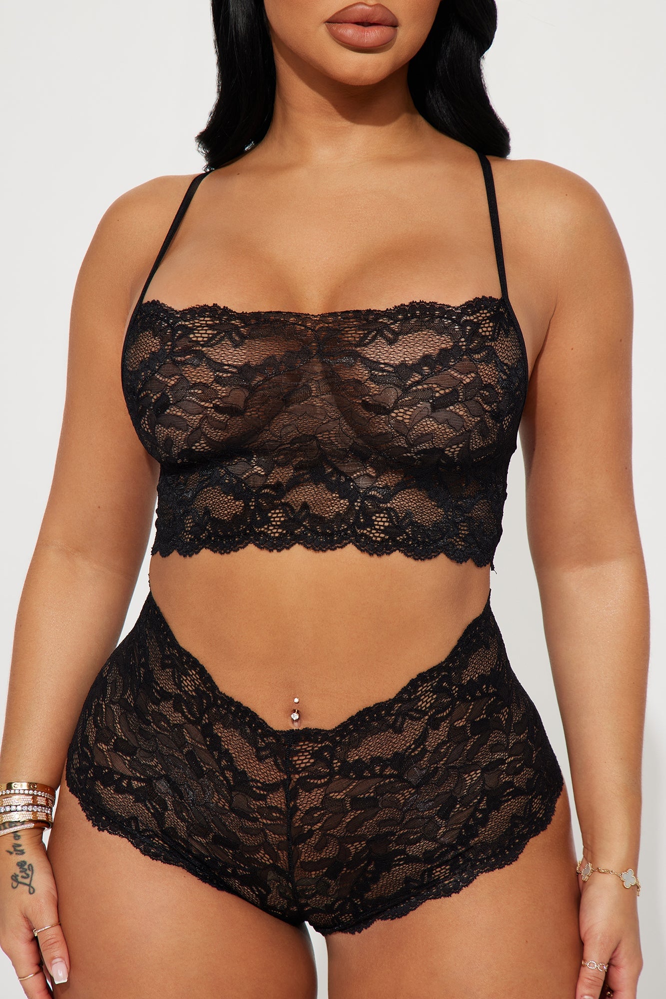 Sultry Moments Lace 2 Piece Set - Black image 5