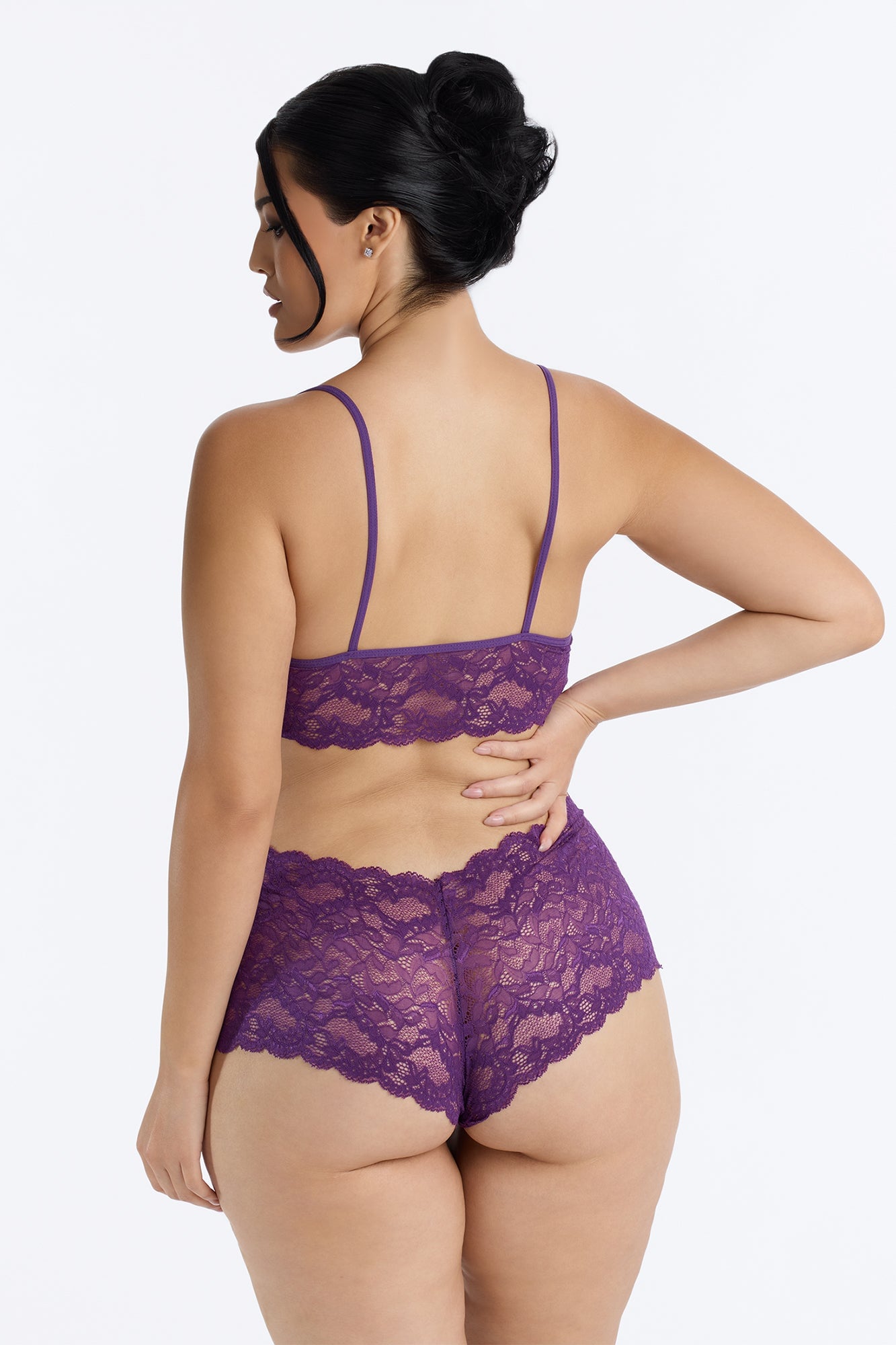 Sultry Moments Lace 2 Piece Set - Eggplant image 3