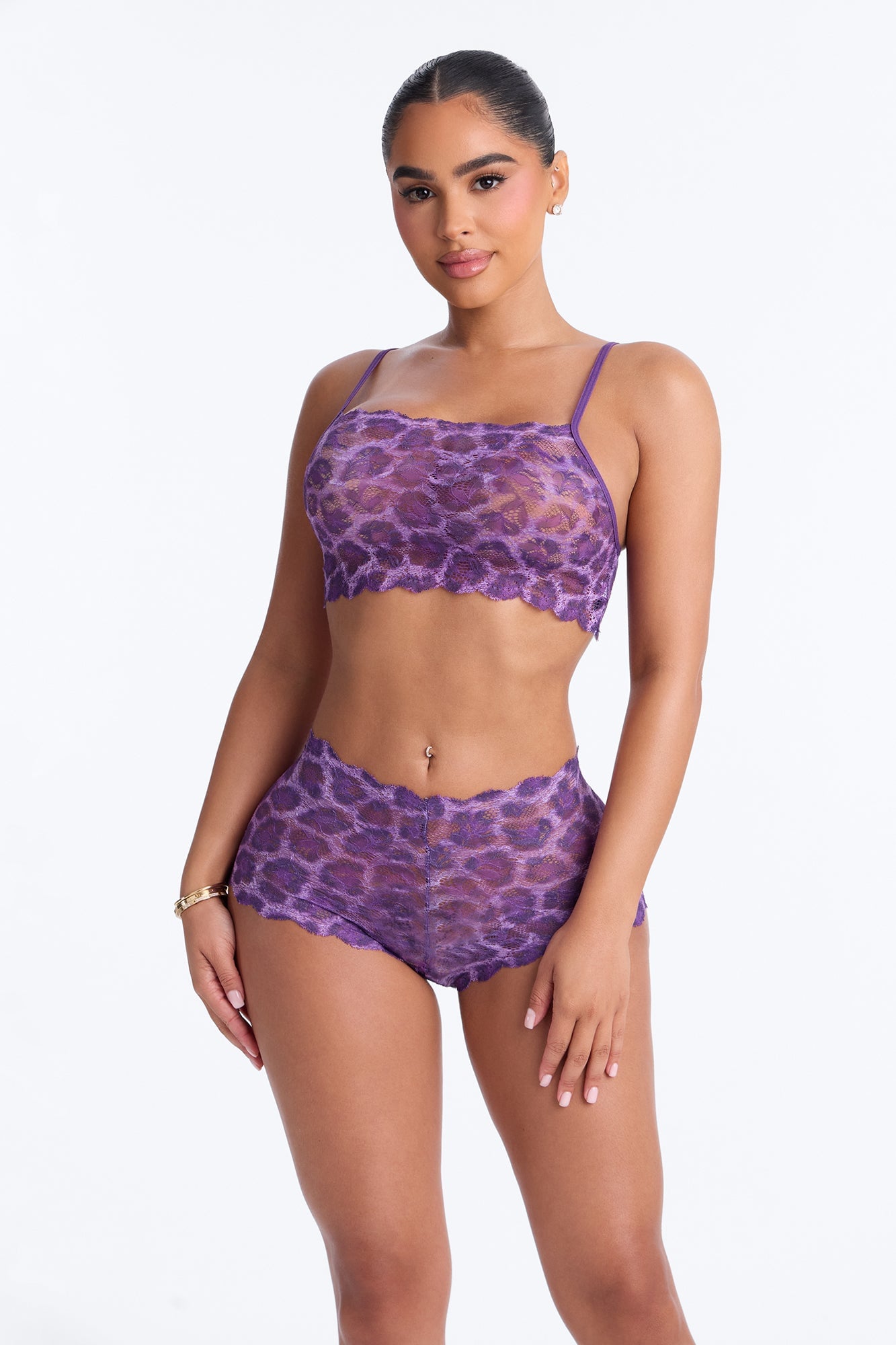 Sultry Moments Lace 2 Piece Set - Purple/combo image 1
