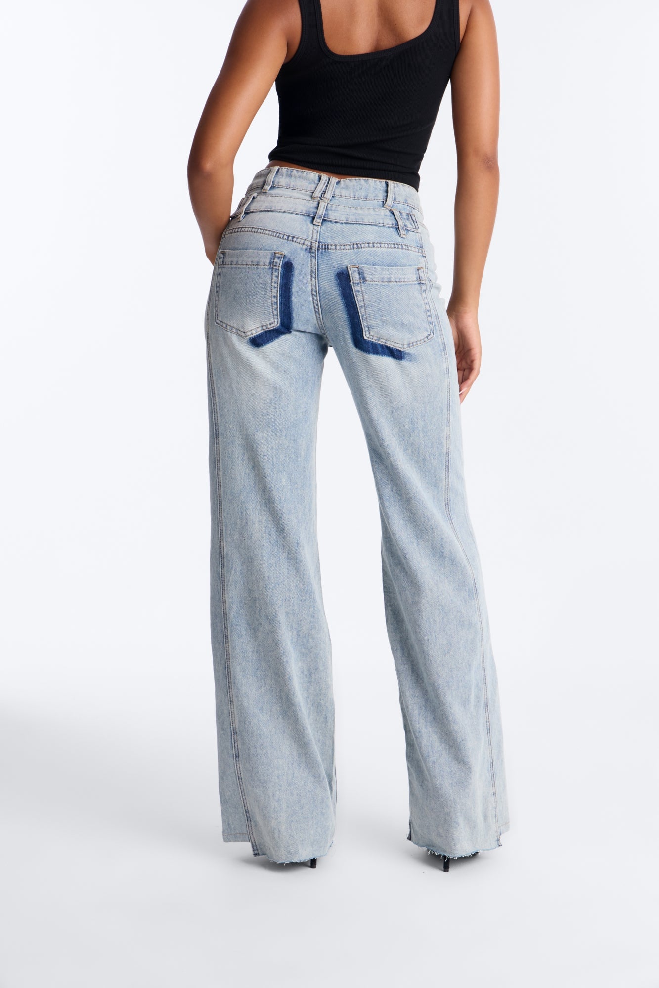 Take Me Away Double Waistband Straight Leg Jeans - Light Wash image 5