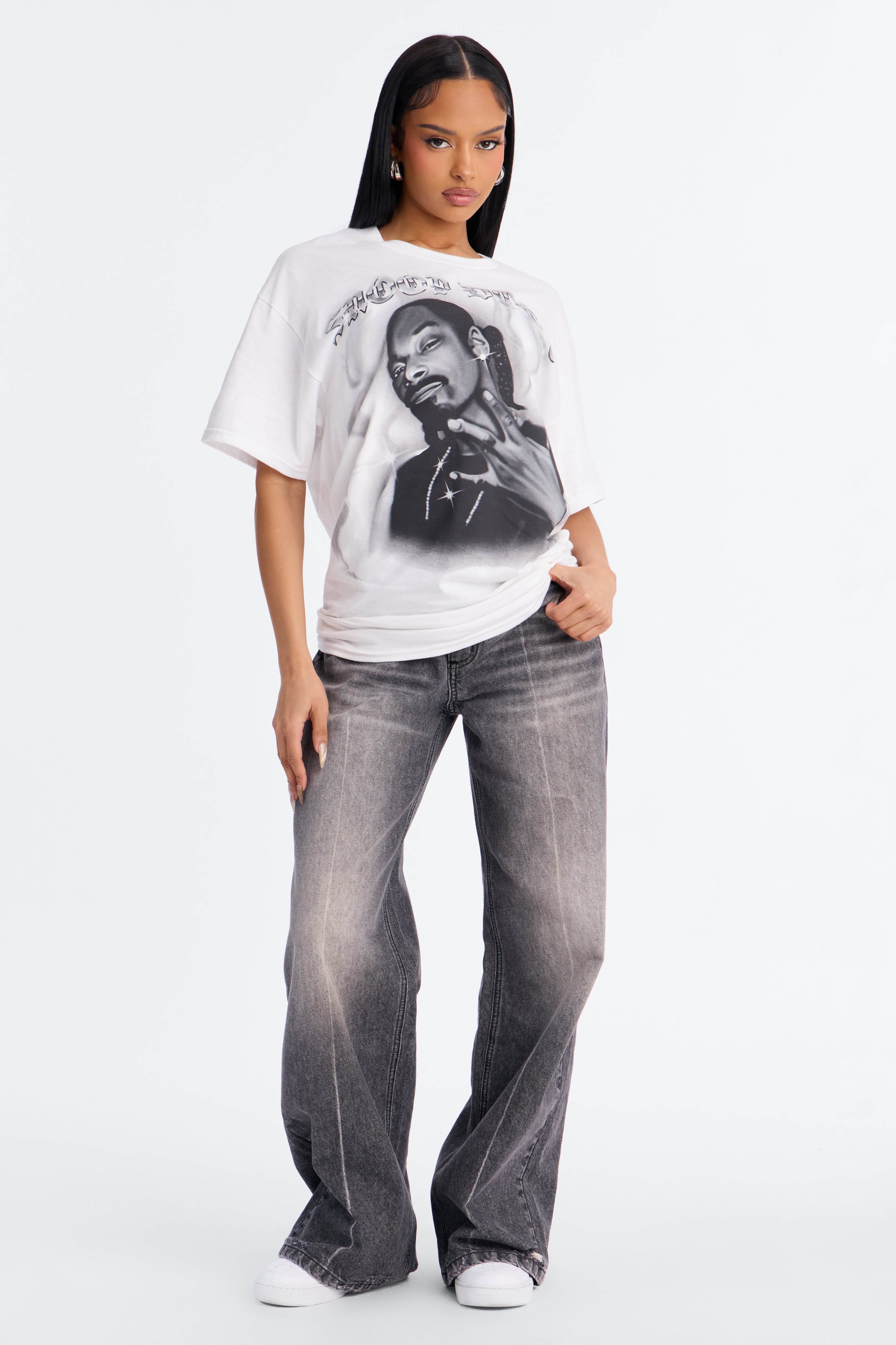 Snoop Dogg Airbrushed Oversized Tee - White image 2