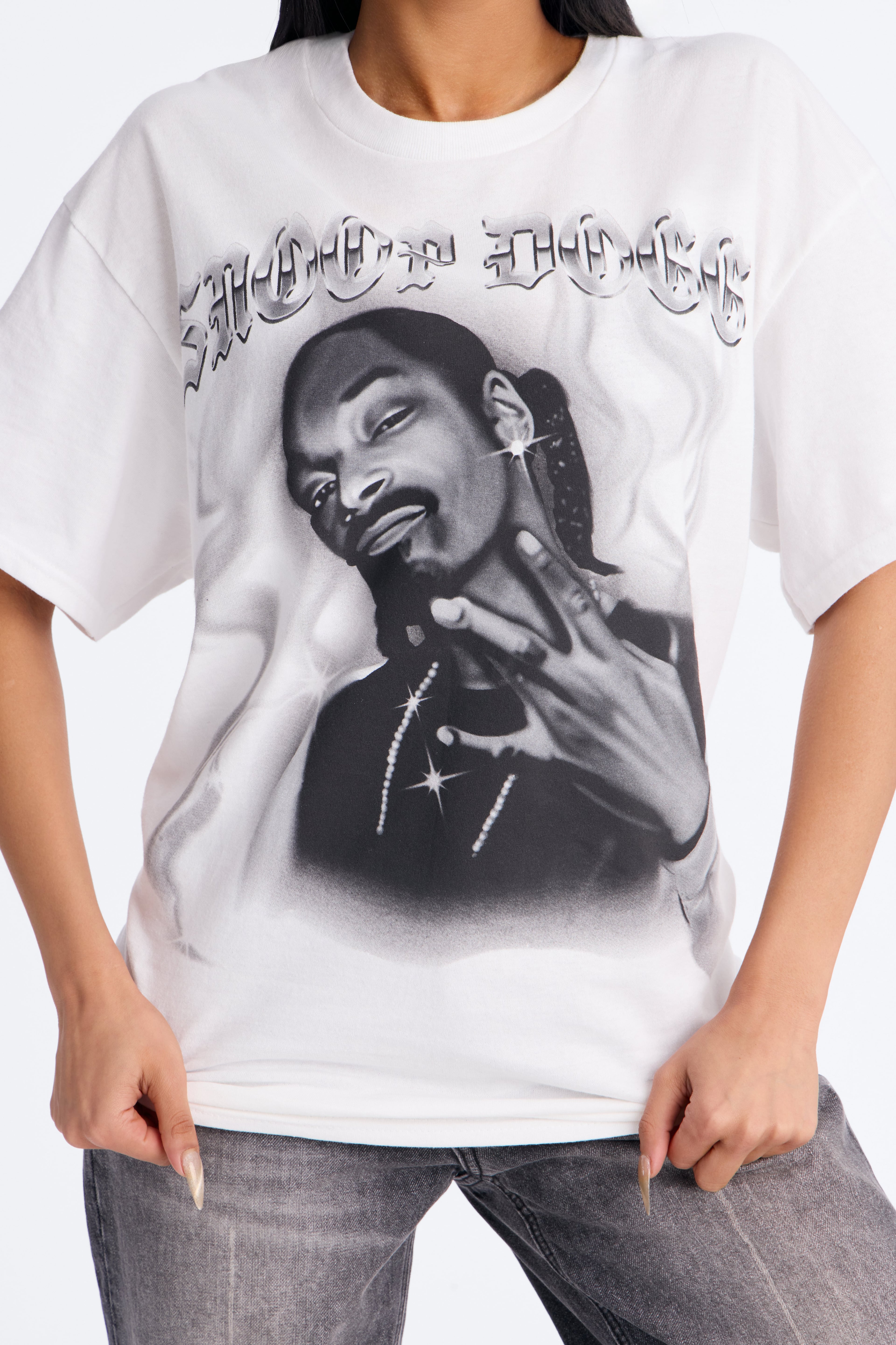 Snoop Dogg Airbrushed Oversized Tee - White image 3