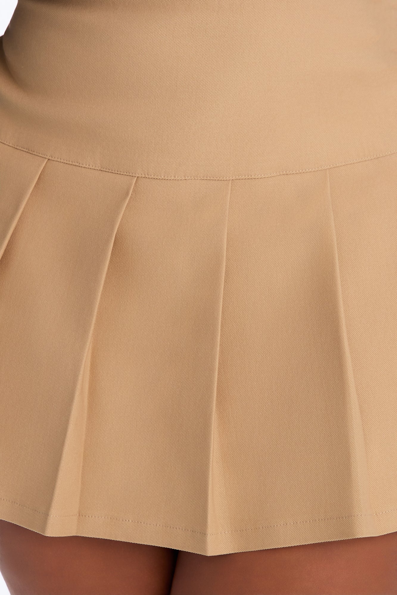 Good Days Pleated Slit Skort - Khaki image 3