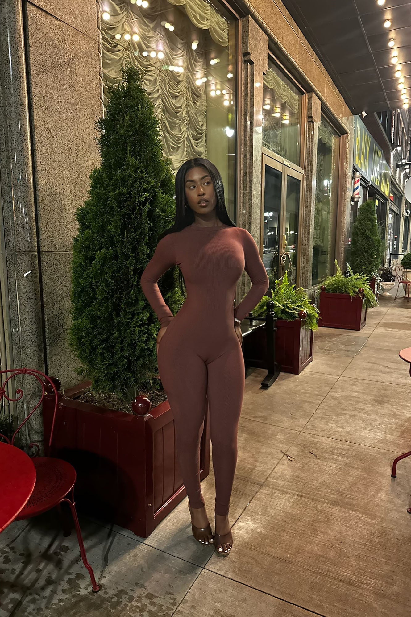 Maribel Snatched Jumpsuit - Chestnut image 8