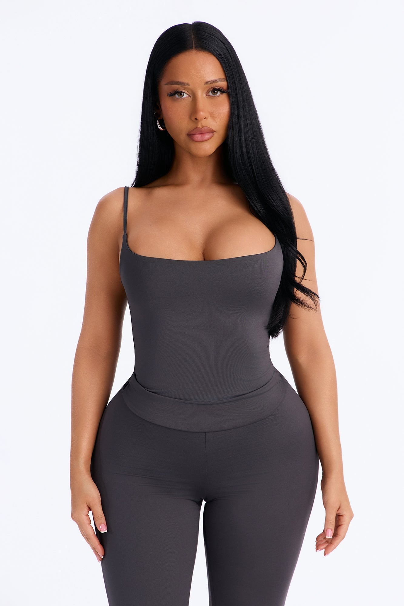 Contour Double Lined Cami Top - Charcoal image 5