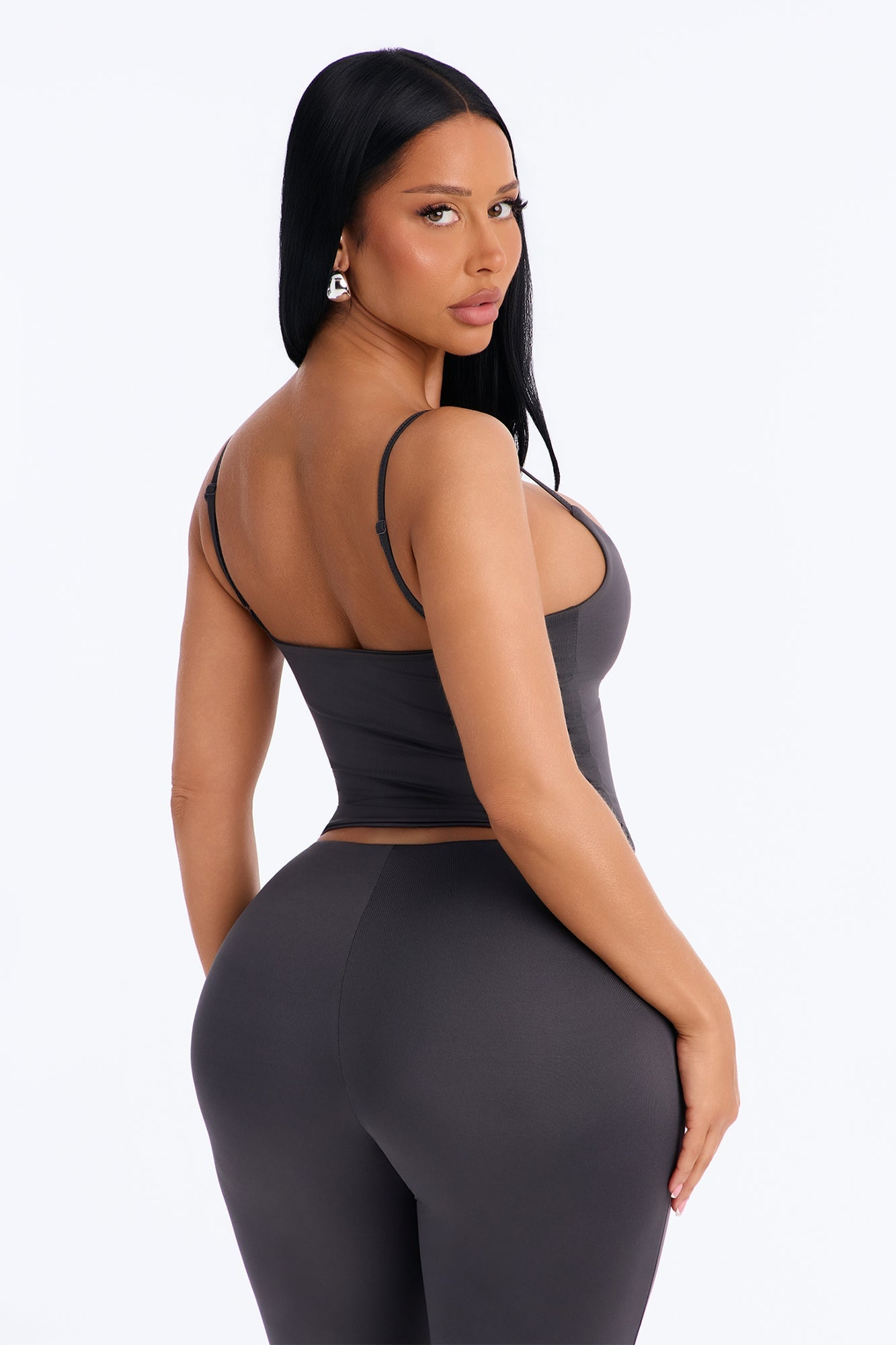 Contour Double Lined Cami Top - Charcoal image 8