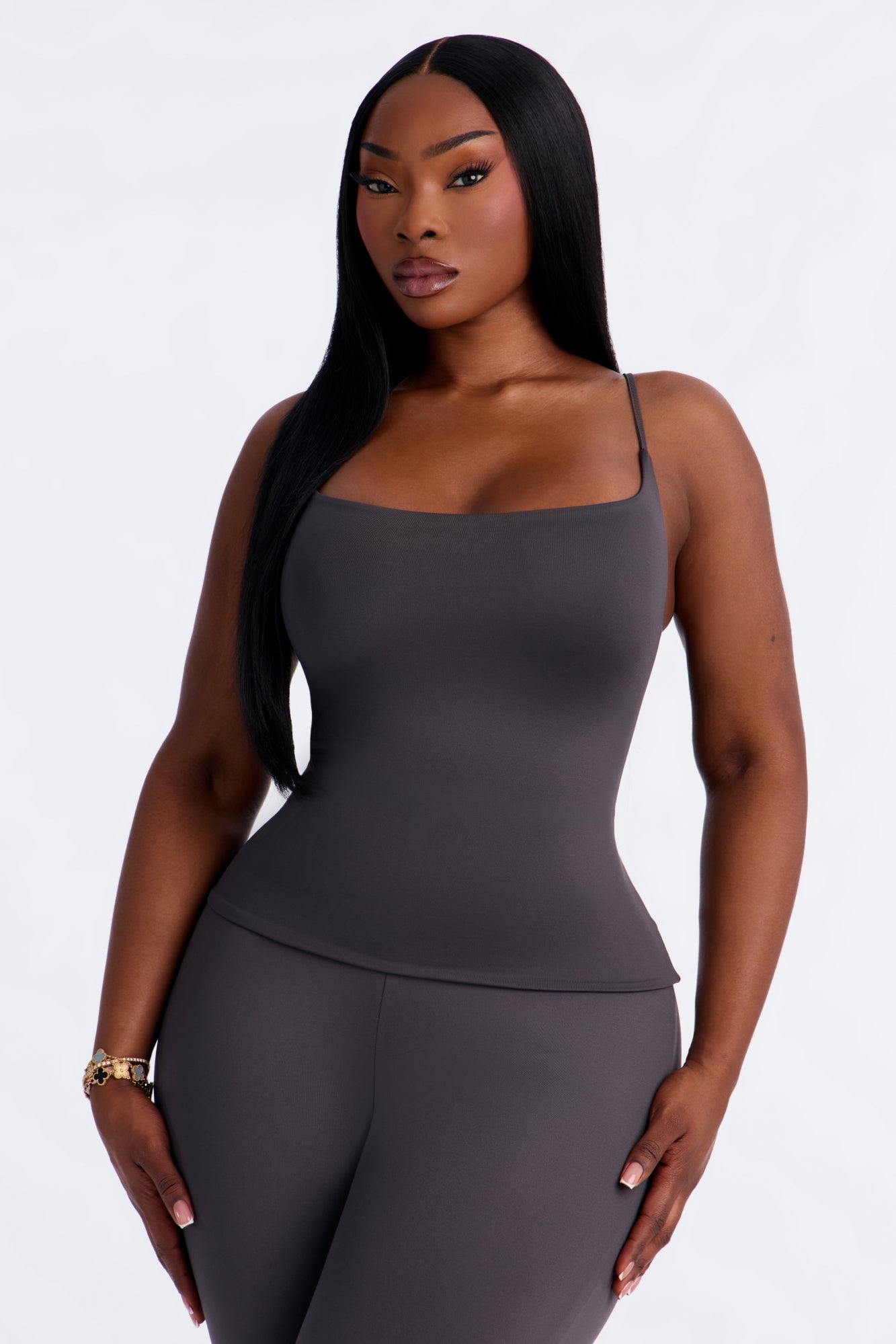 Contour Double Lined Cami Top - Charcoal image 1