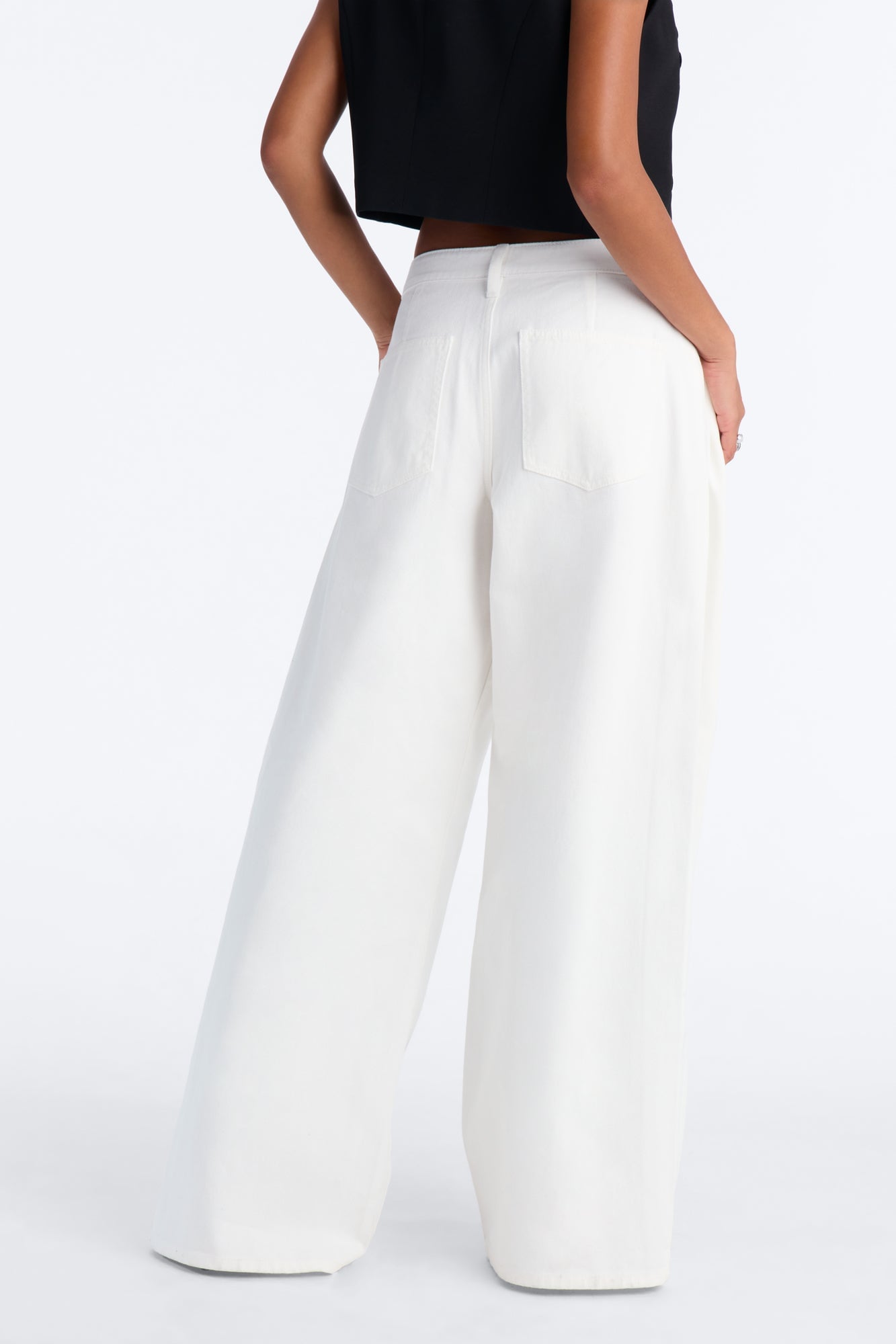 Tatiana Low Rise Wide Leg Moto Pant - Ivory image 7