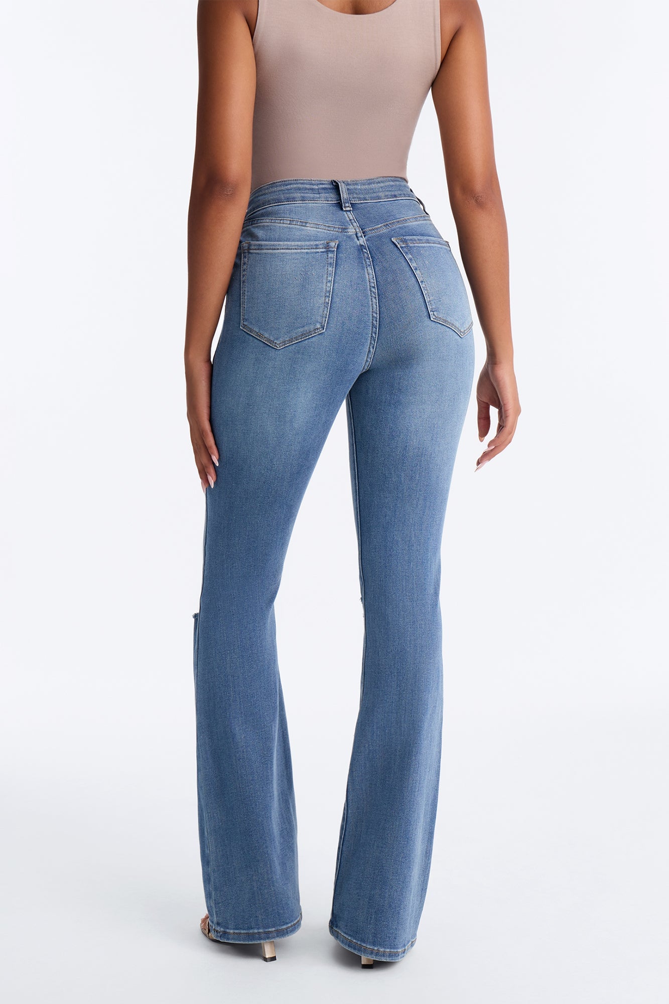 Attention Seeker Soft Stretch Flare Jeans - Medium Wash image 8