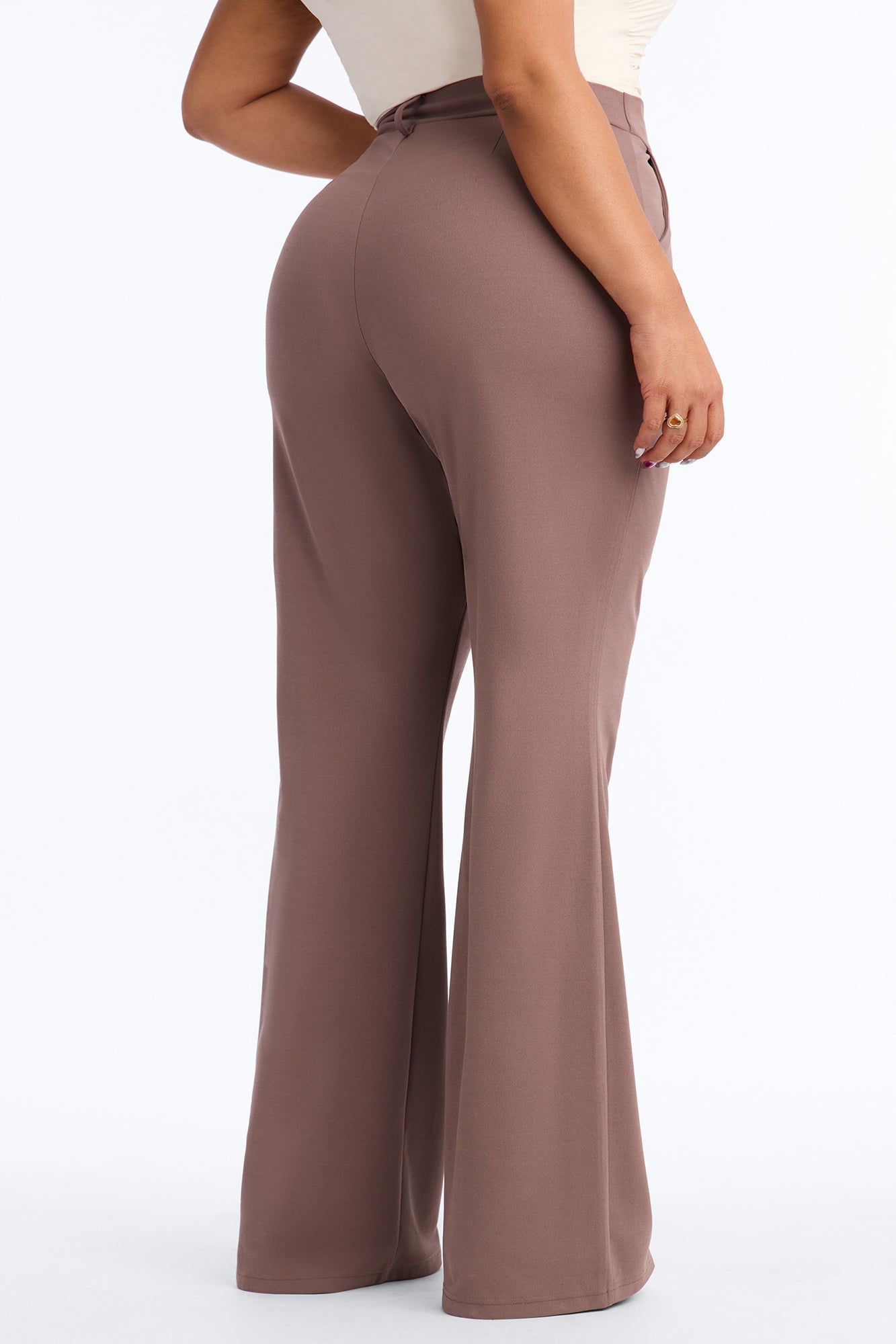 Heidi Wide Leg Trouser Pant - Caffe image 4