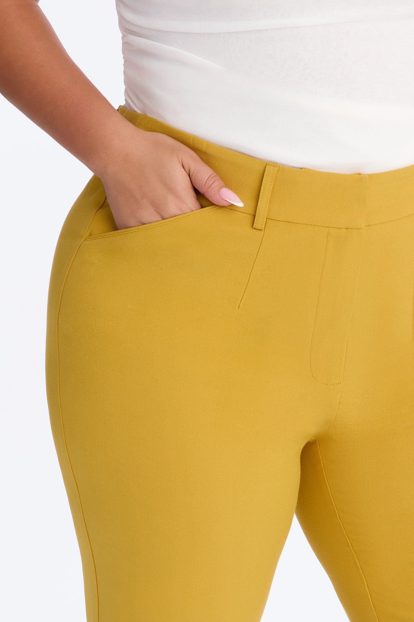 Tall Tasha Dressy High Rise Pants - Mustard image 3