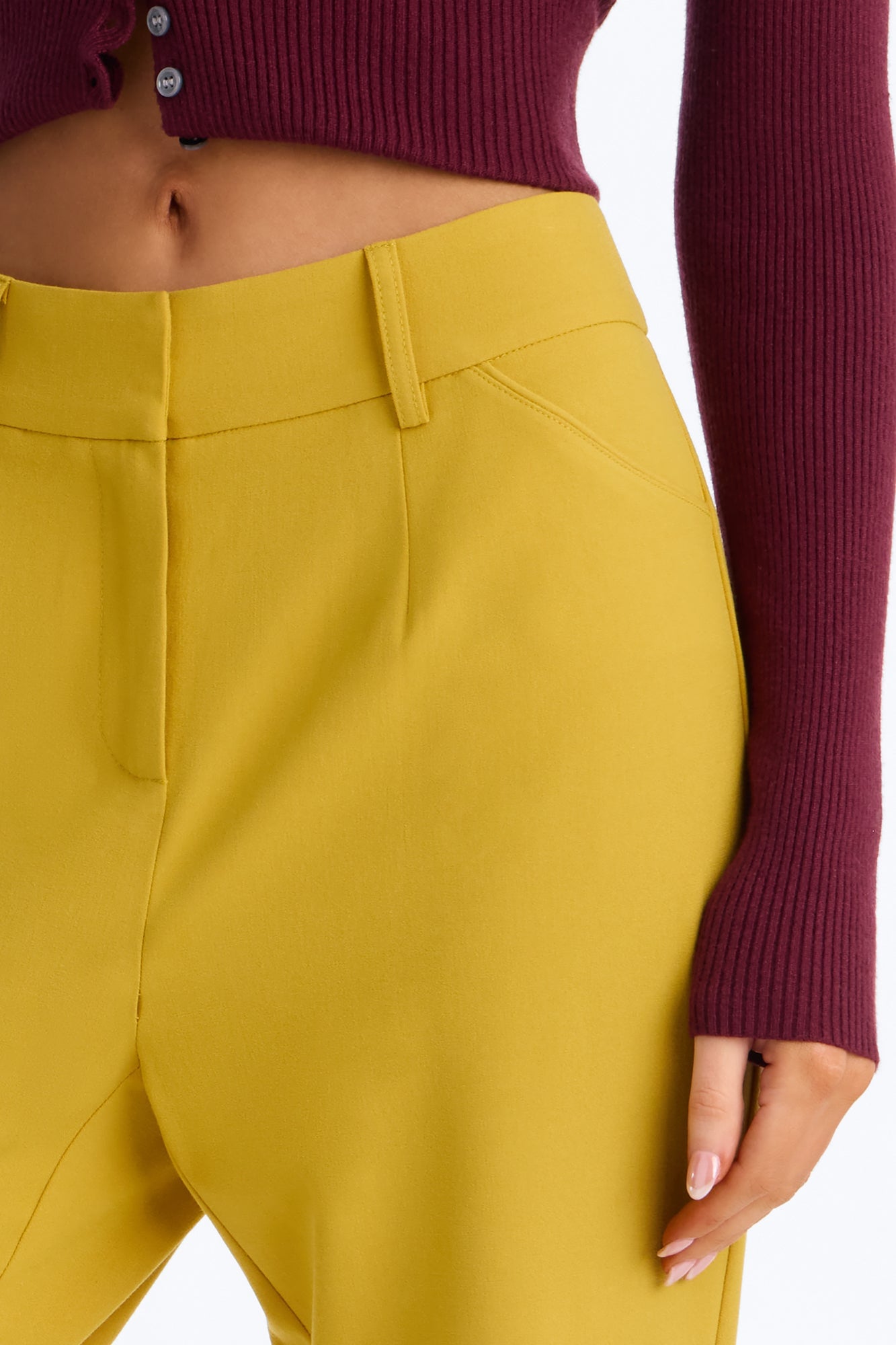 Tasha Dressy High Rise Pants - Mustard image 7