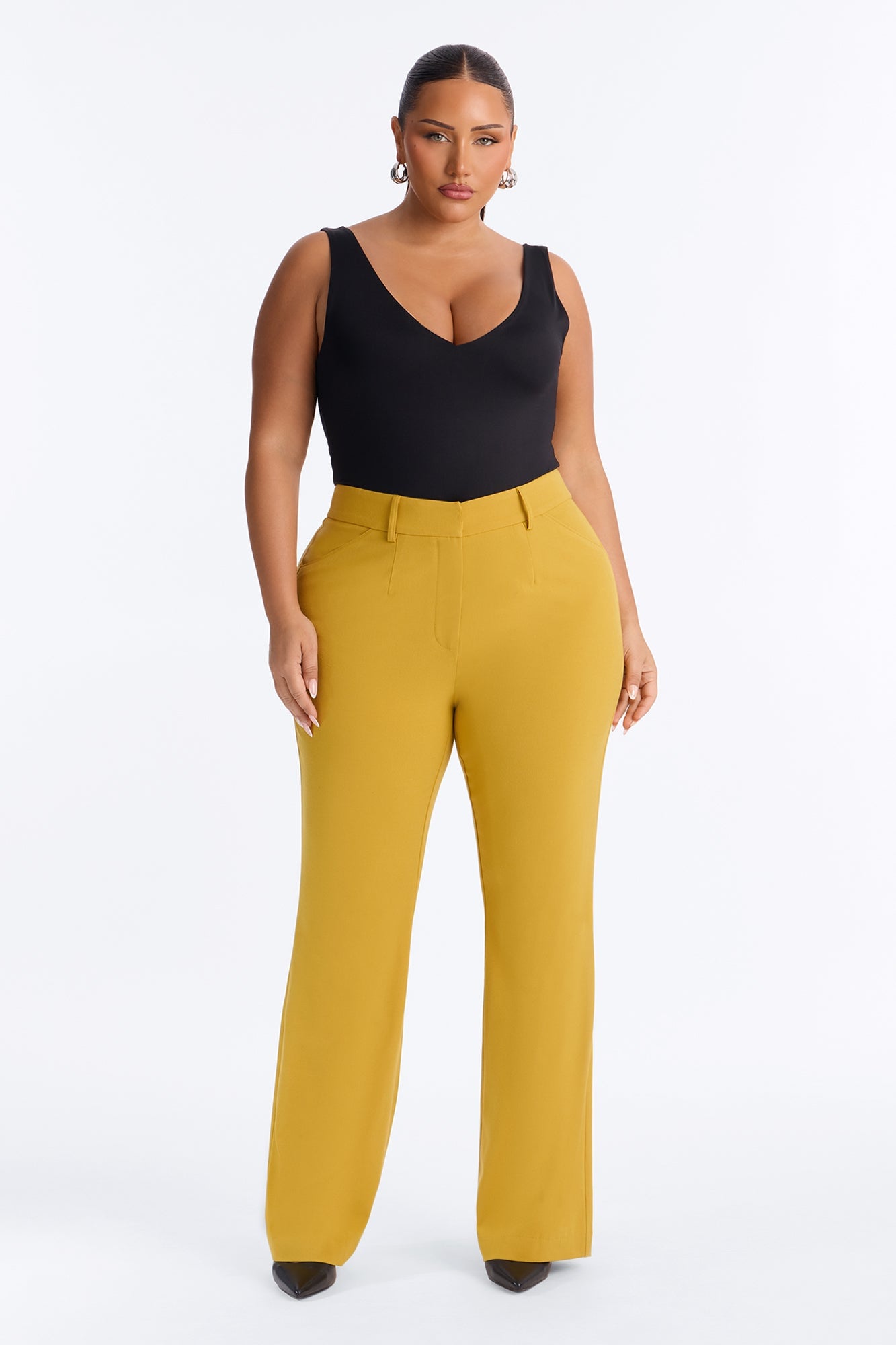Tasha Dressy High Rise Pants - Mustard image 1