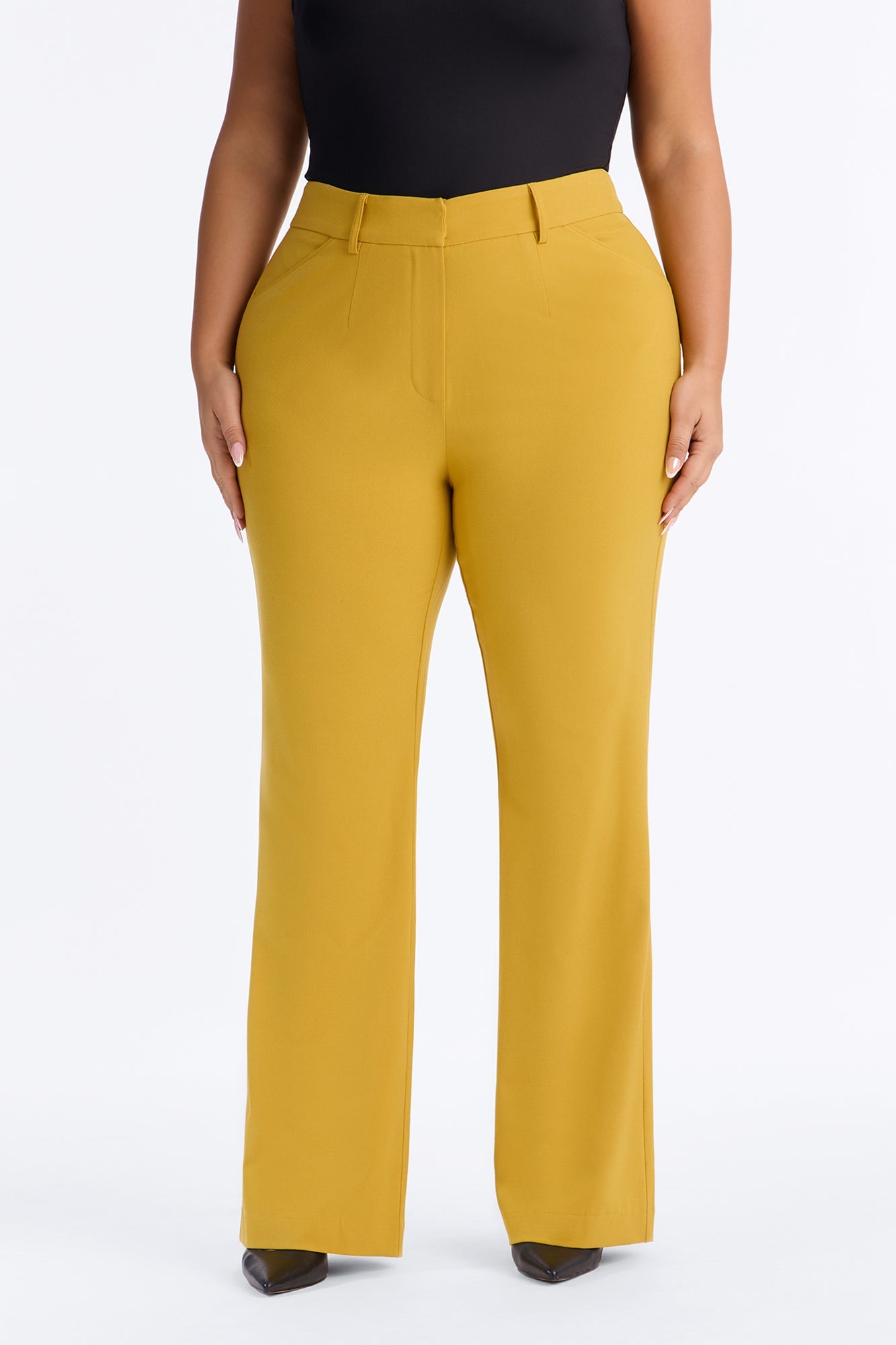 Tasha Dressy High Rise Pants - Mustard image 2