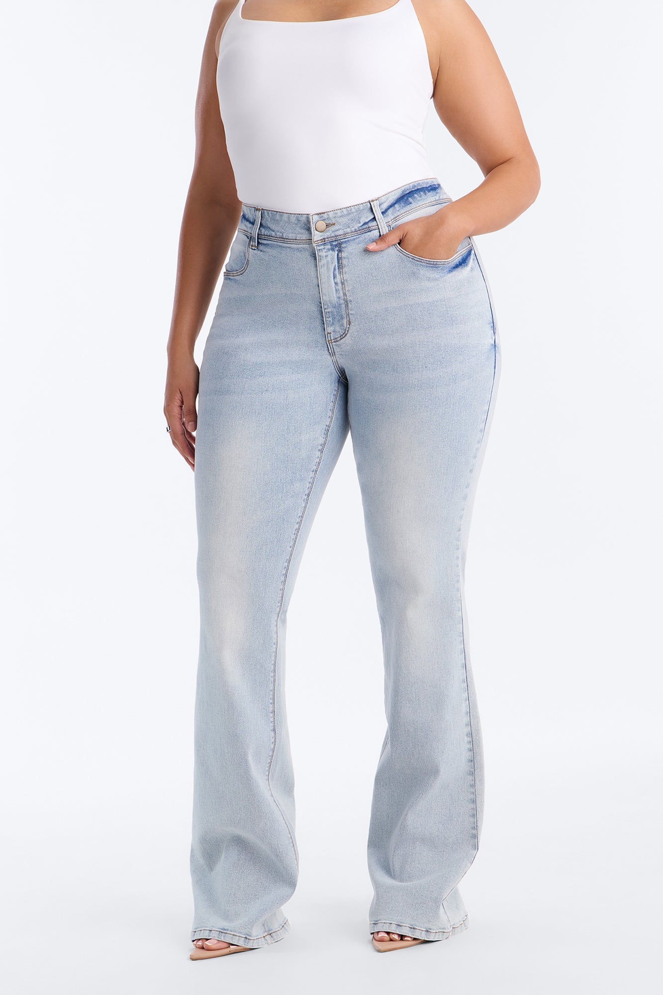 Tall Lost Without You Soft Stretch Bootcut Jeans - Light Wash image 1
